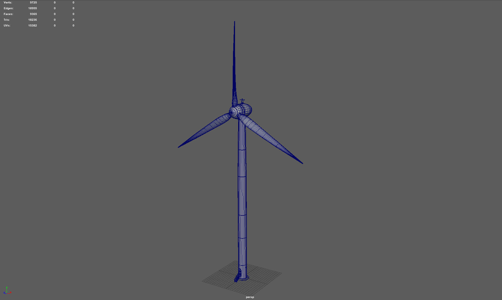 Wind turbine Low-poly 3D model_8