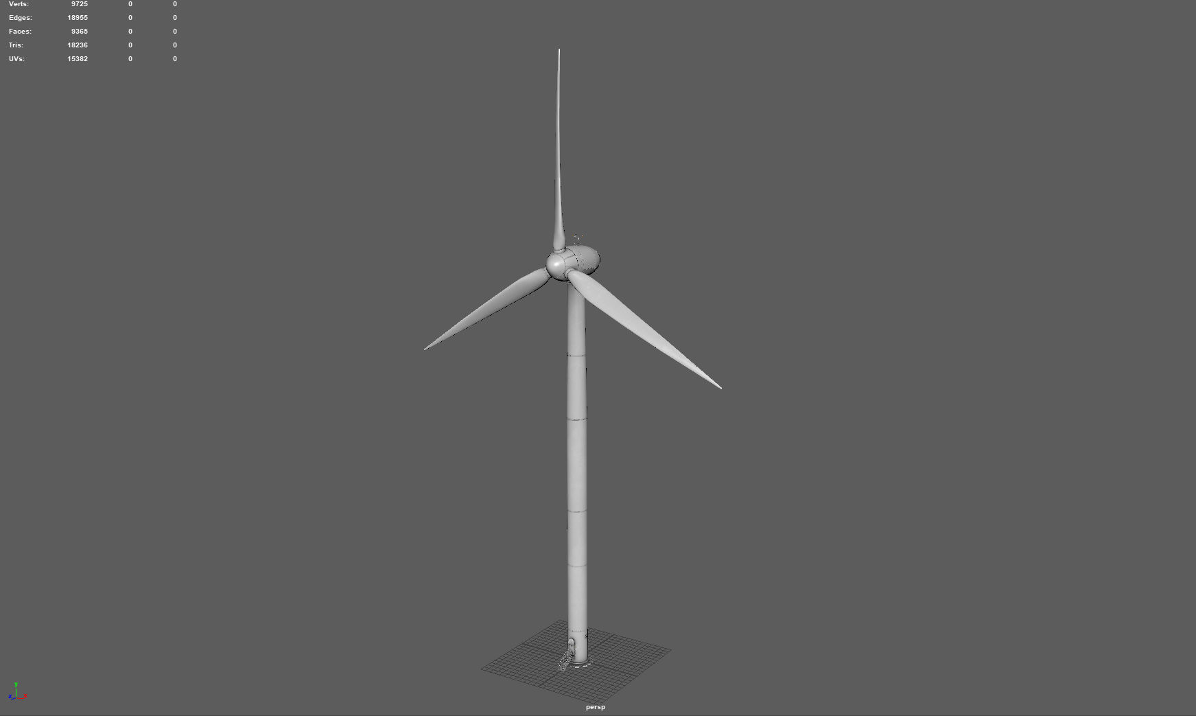 Wind turbine Low-poly 3D model_4