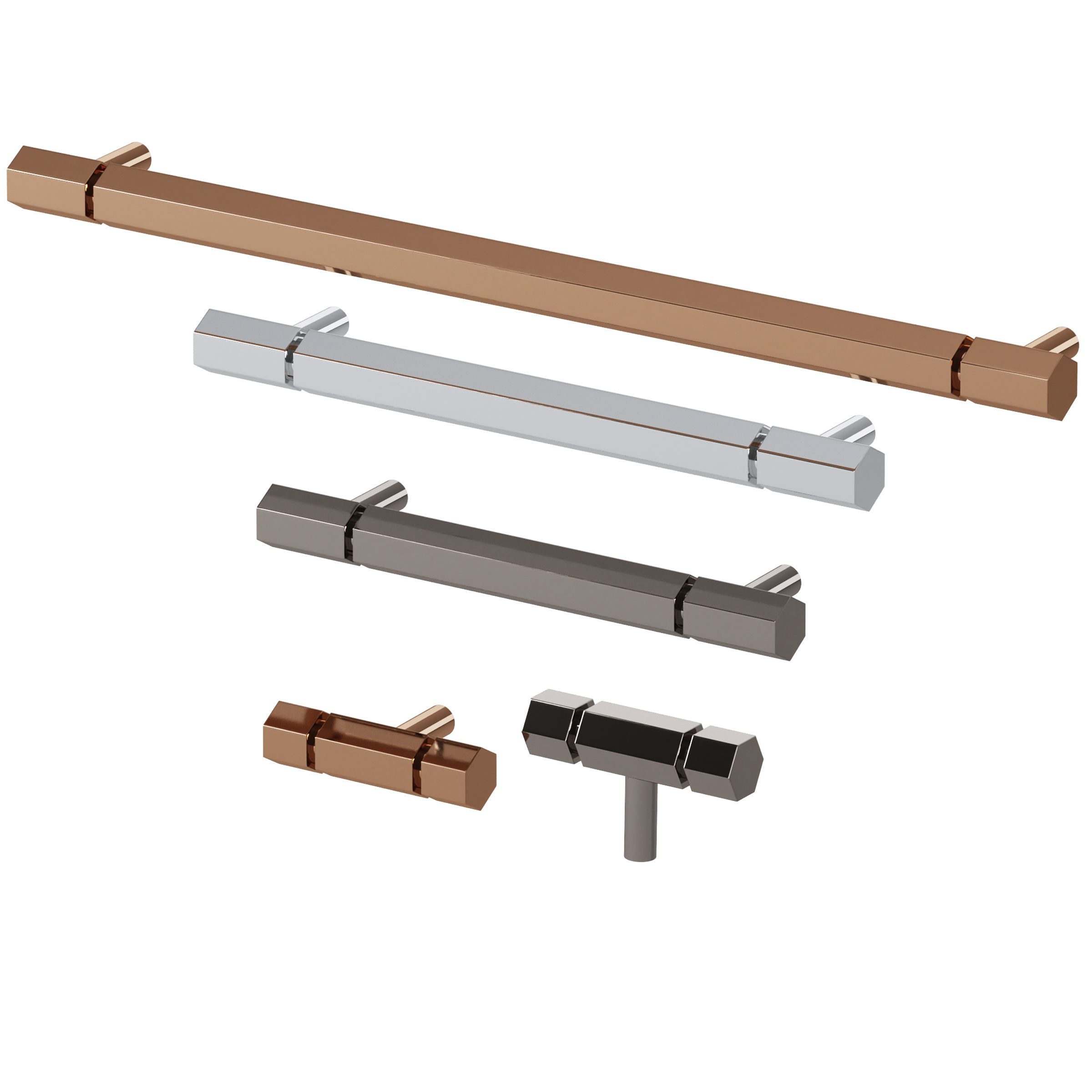 Furniture handle ACER Solid Brass by Meraki 3D model_3