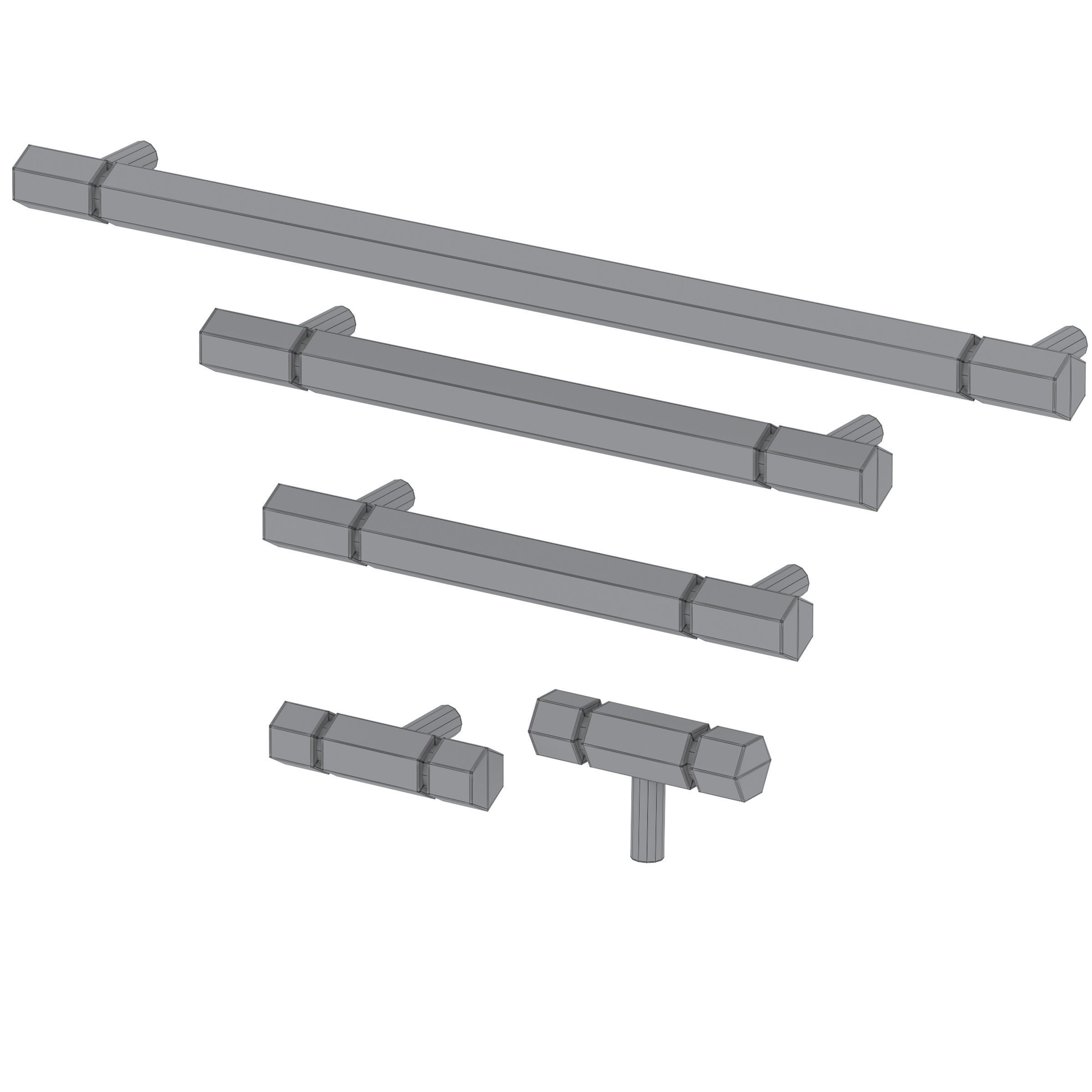 Furniture handle ACER Solid Brass by Meraki 3D model_4