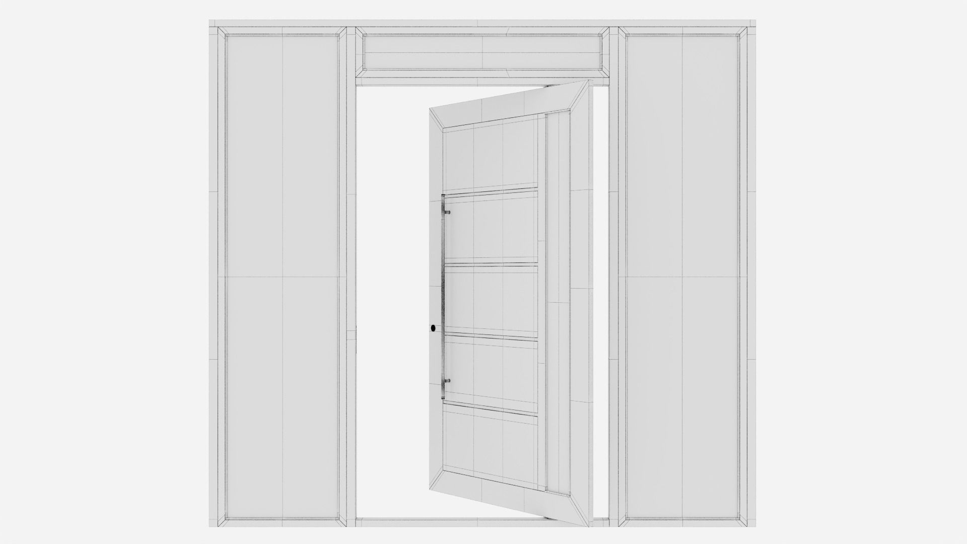 Aluminium door 155 3D model_5