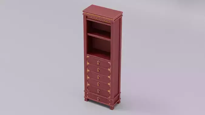 Chinese Trade Furniture Kit - 10 BookCase H Low-poly 3D model
