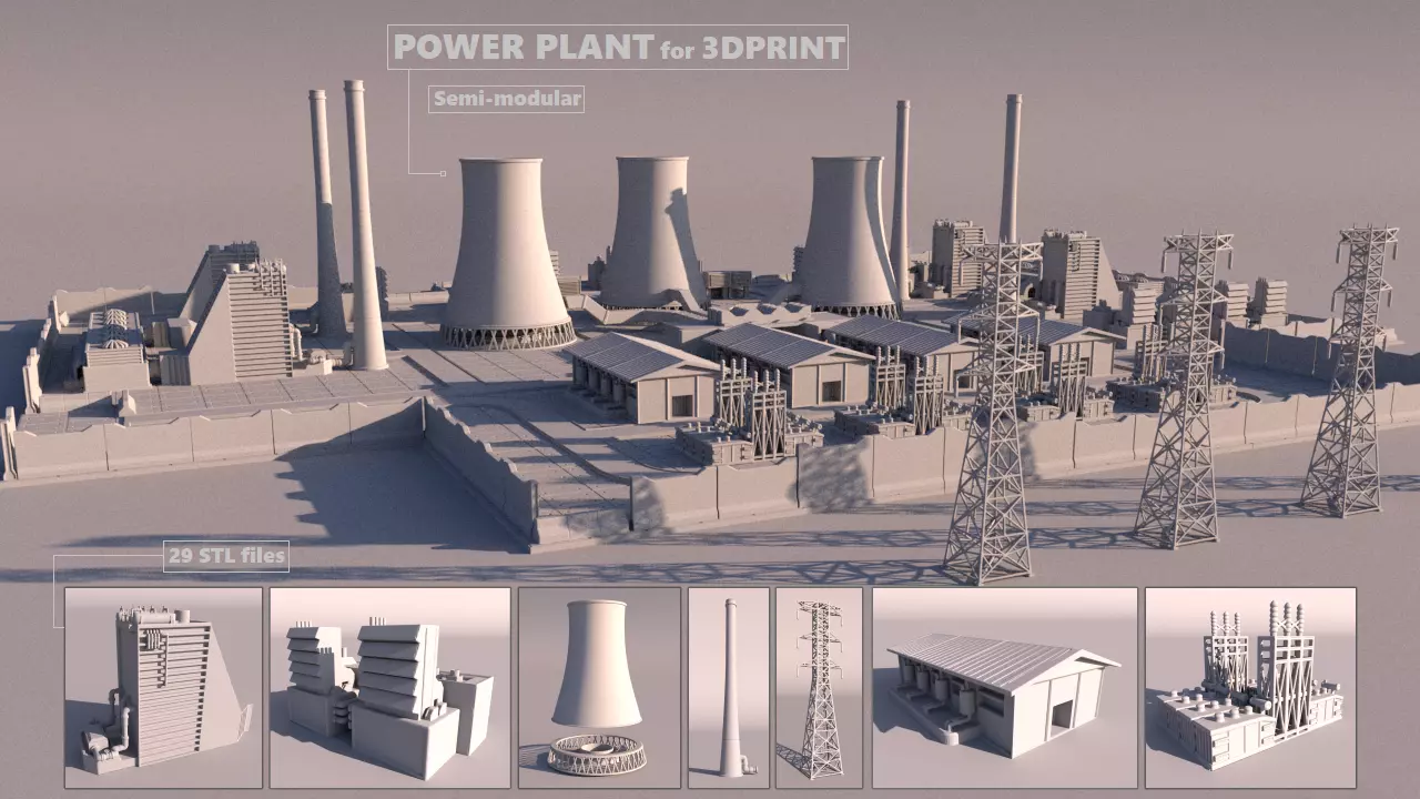 Power Plant for 3D print 3D print model_0