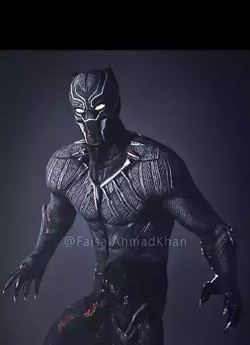 Own the King of Wakanda 3D Black Panther Model for Sale 3D model
