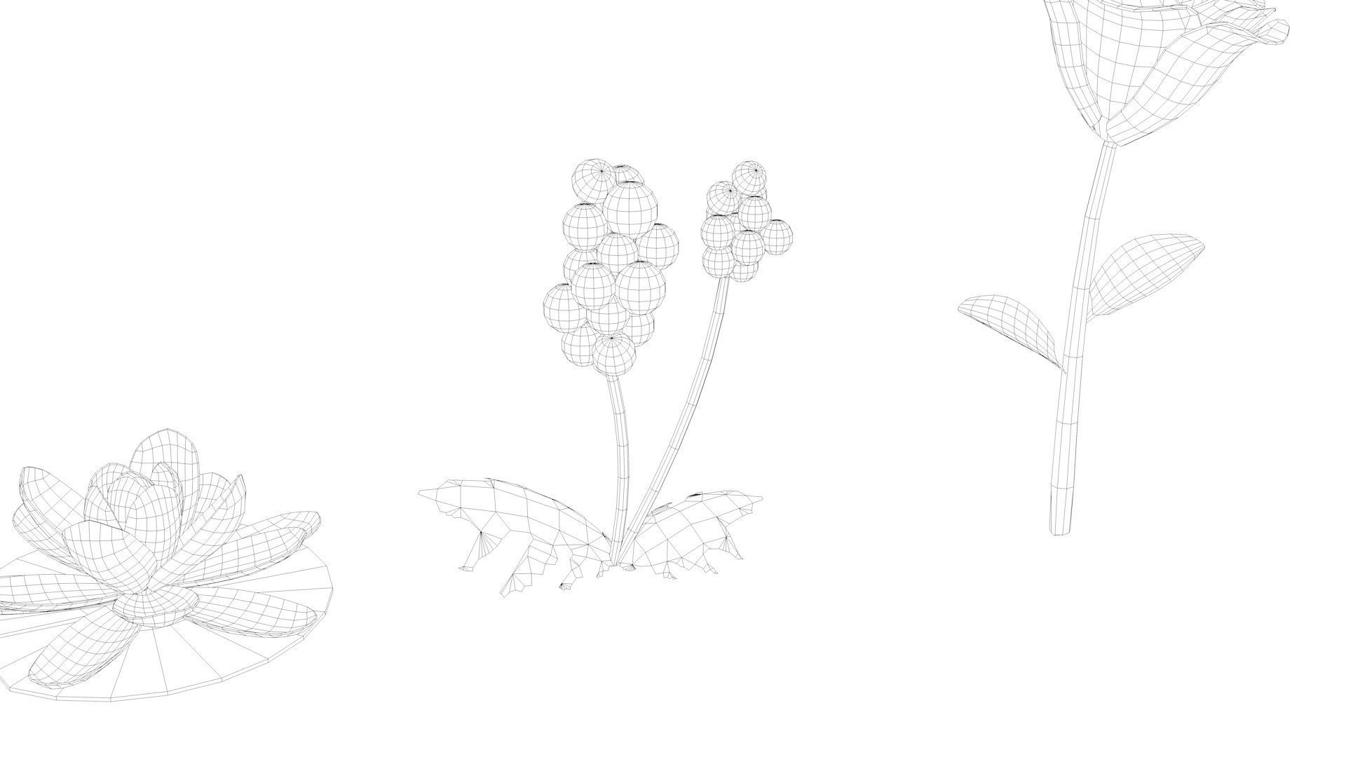 Cartoon Flowers Low-poly 3D model_39