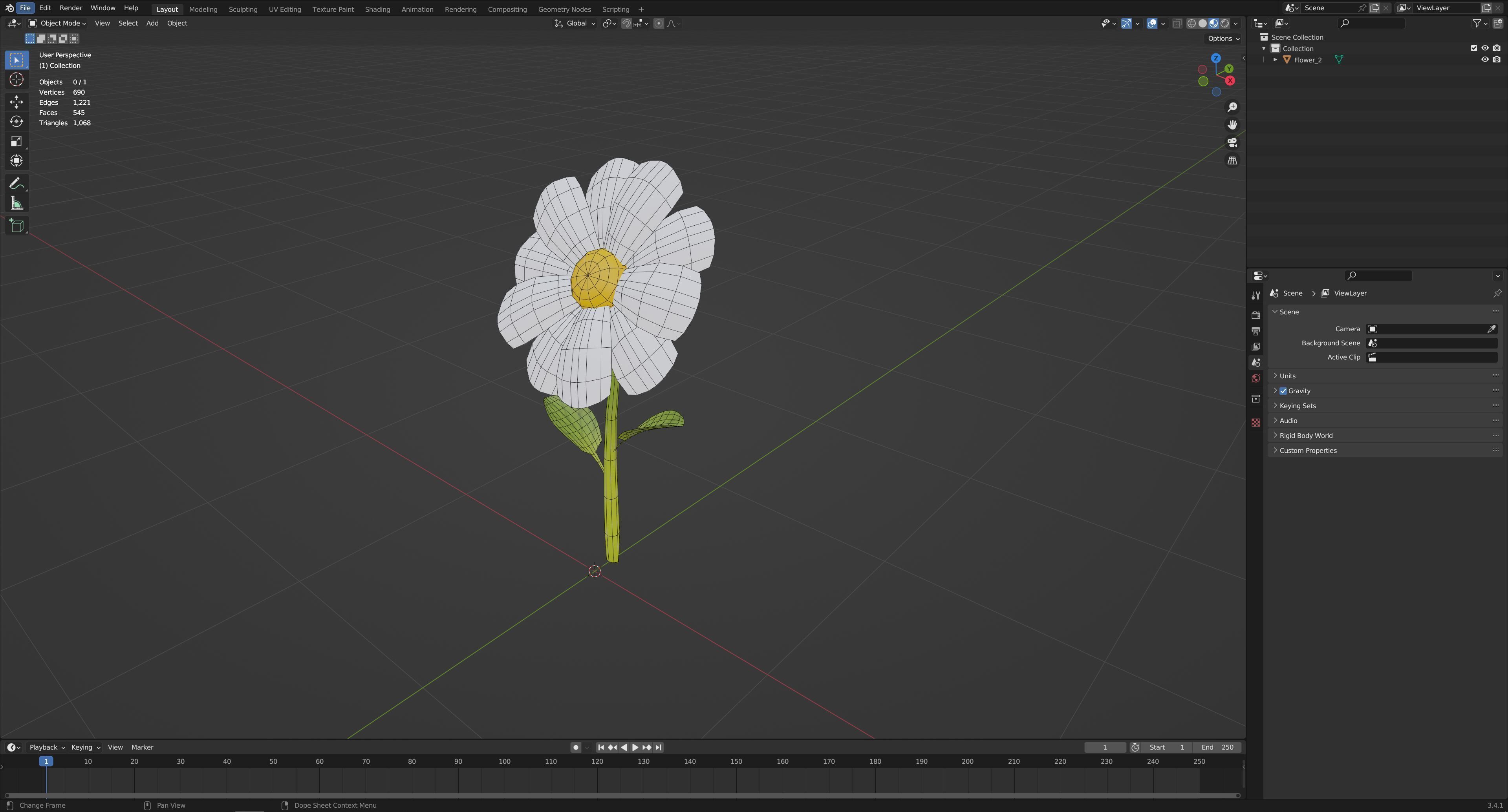 Cartoon Flowers Low-poly 3D model_30