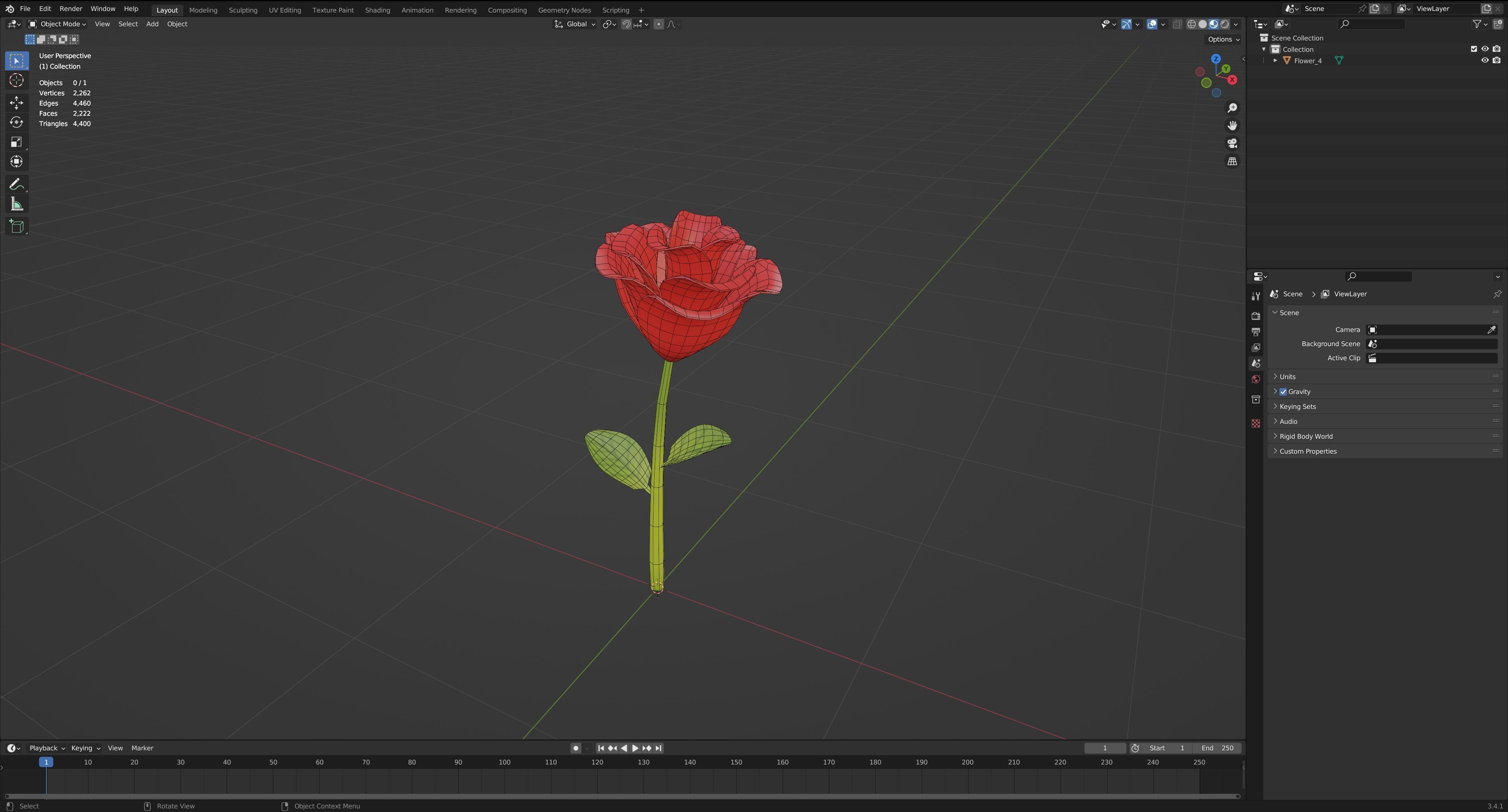 Cartoon Flowers Low-poly 3D model_32