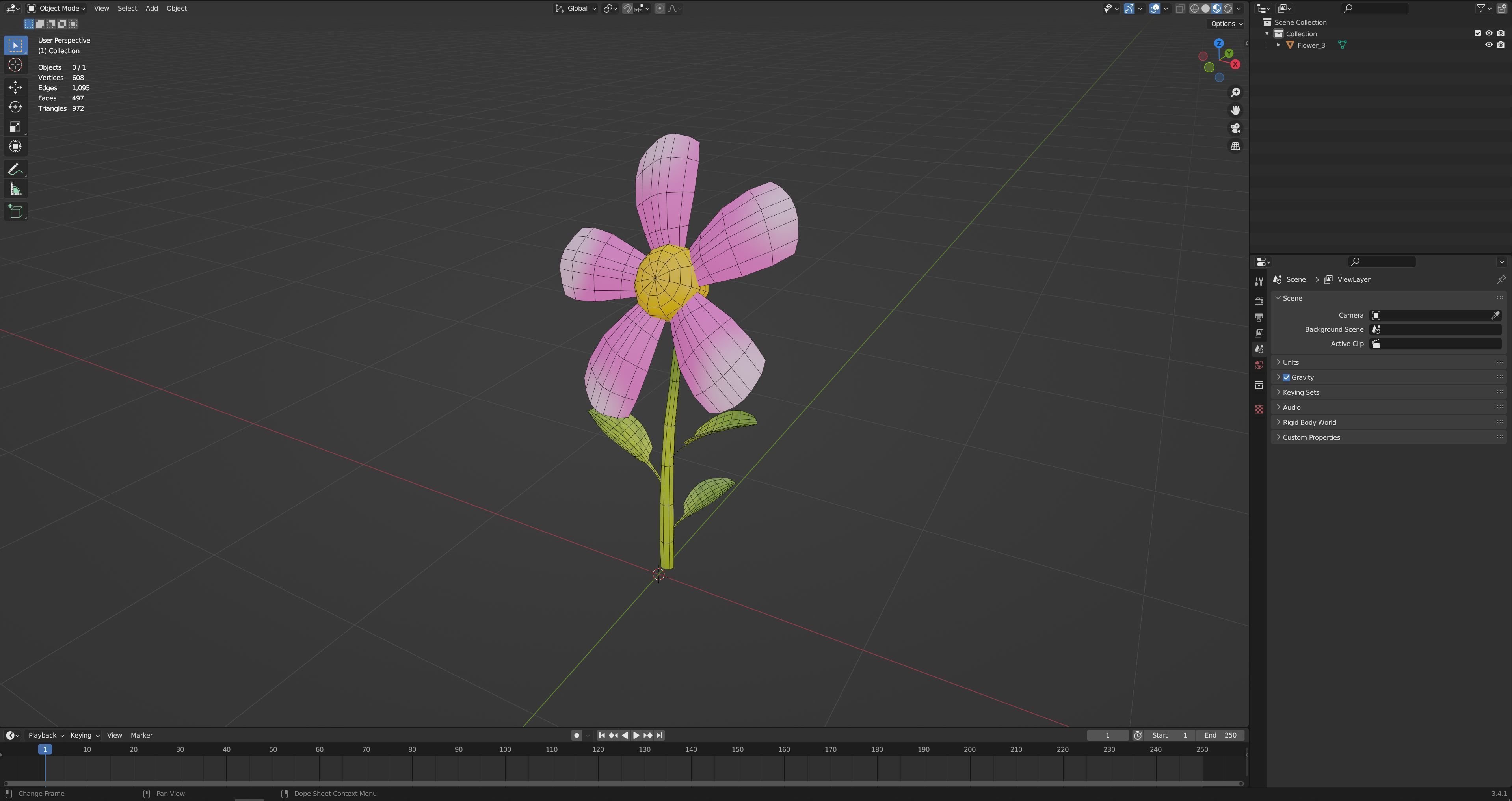Cartoon Flowers Low-poly 3D model_31