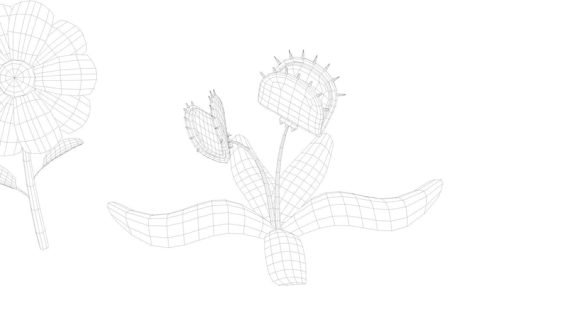 Cartoon Flowers Low-poly 3D model_40