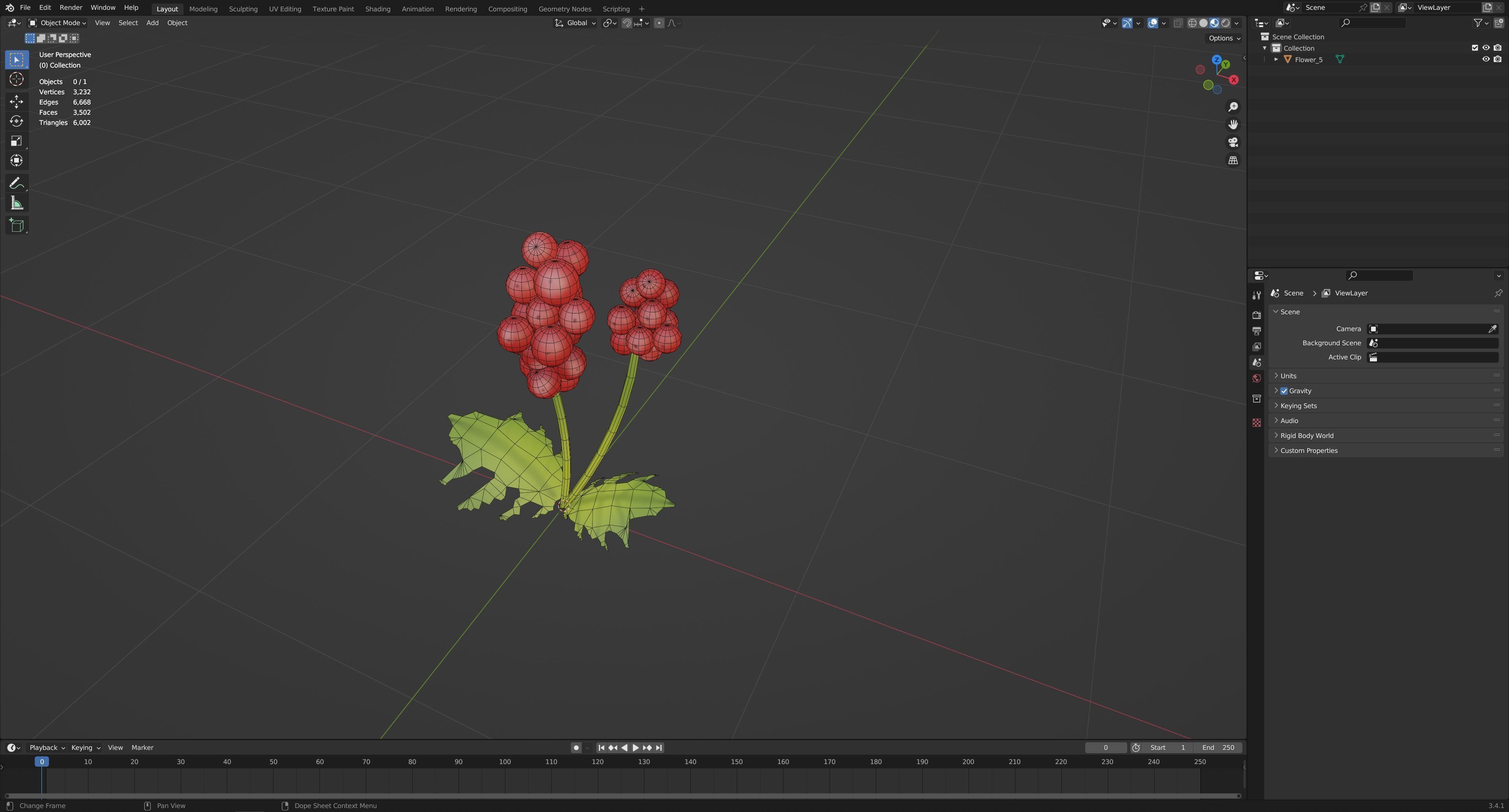 Cartoon Flowers Low-poly 3D model_33