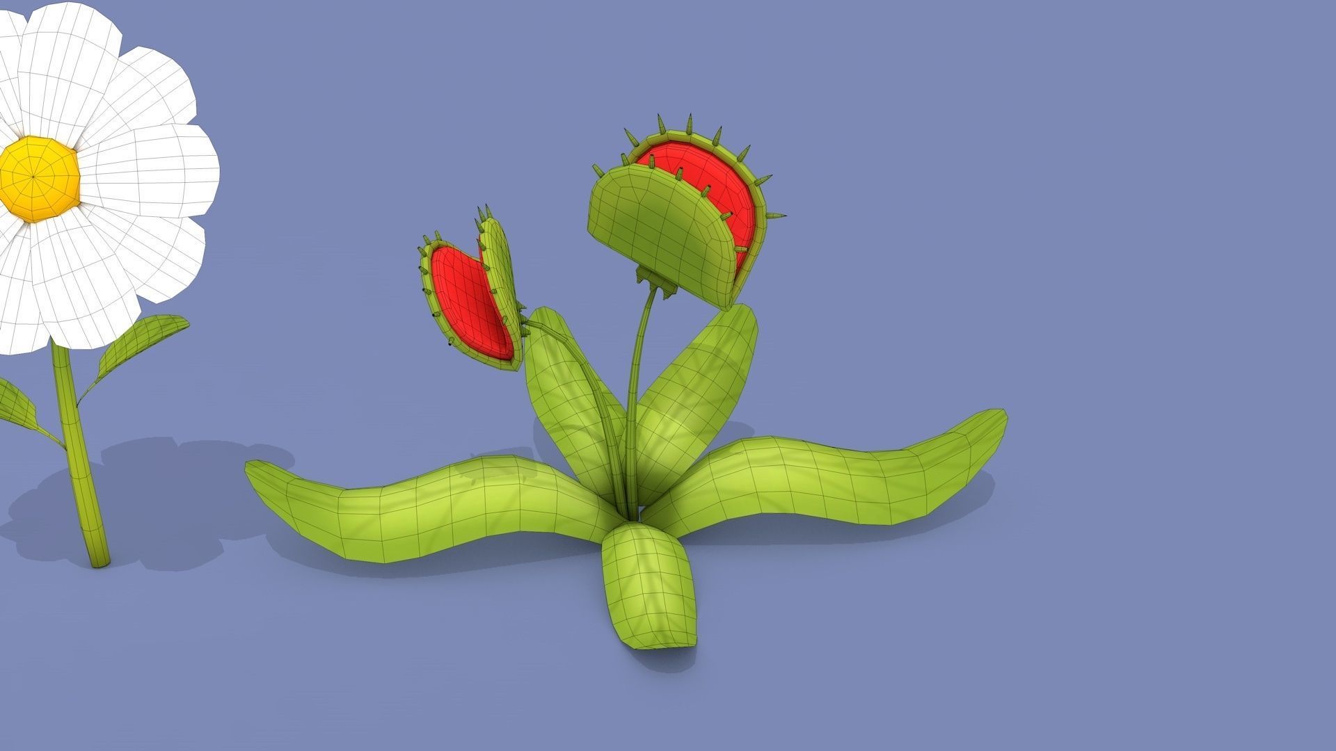 Cartoon Flowers Low-poly 3D model_21