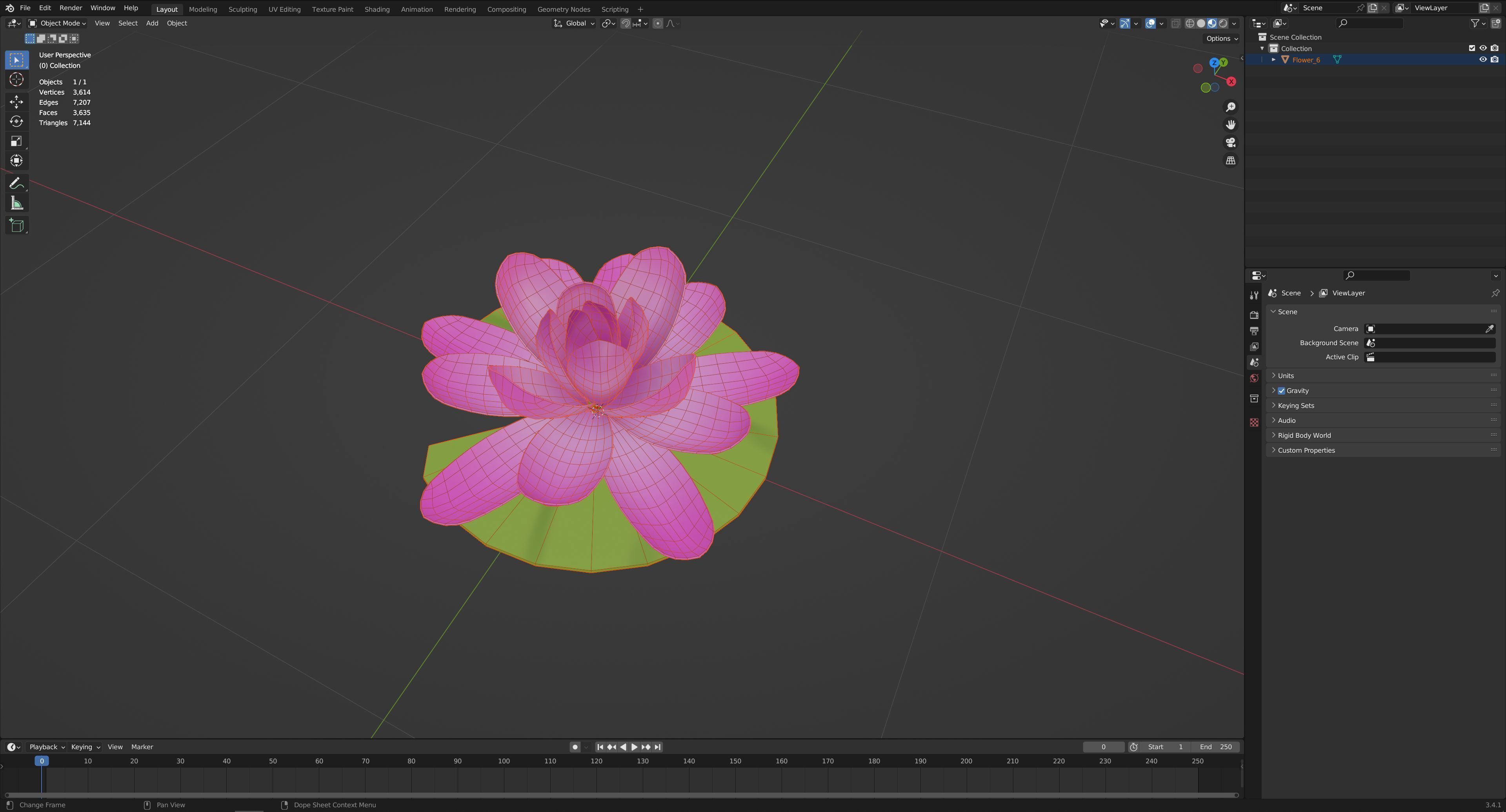 Cartoon Flowers Low-poly 3D model_34