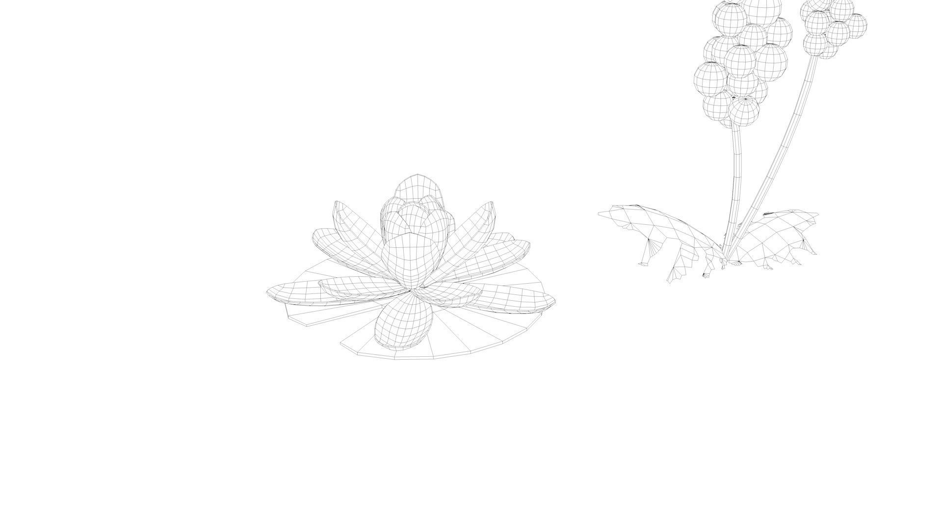 Cartoon Flowers Low-poly 3D model_37