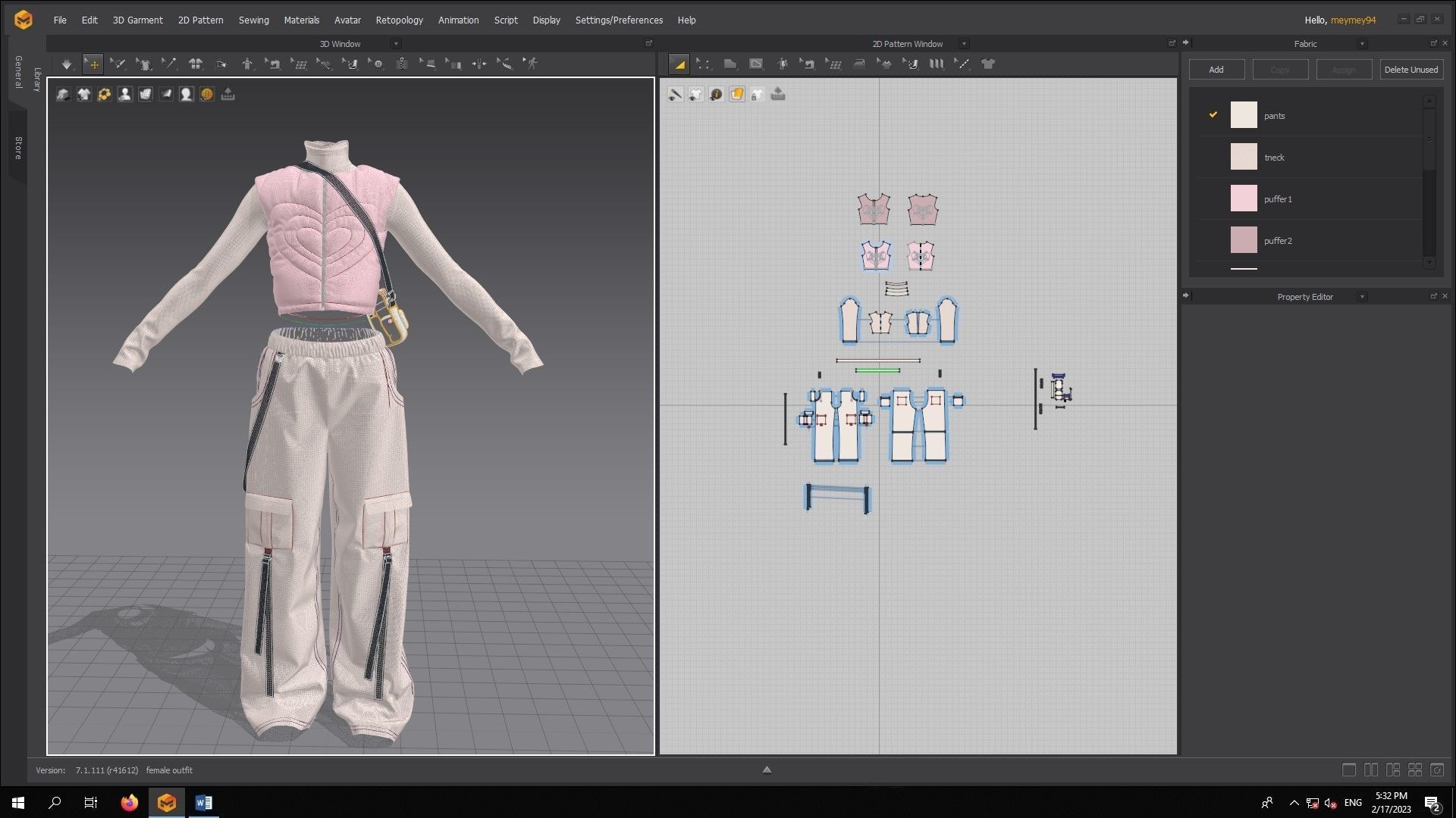 female outfit  3D model_2