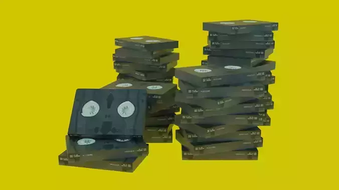 Stack of VHS cassetttes 3D model