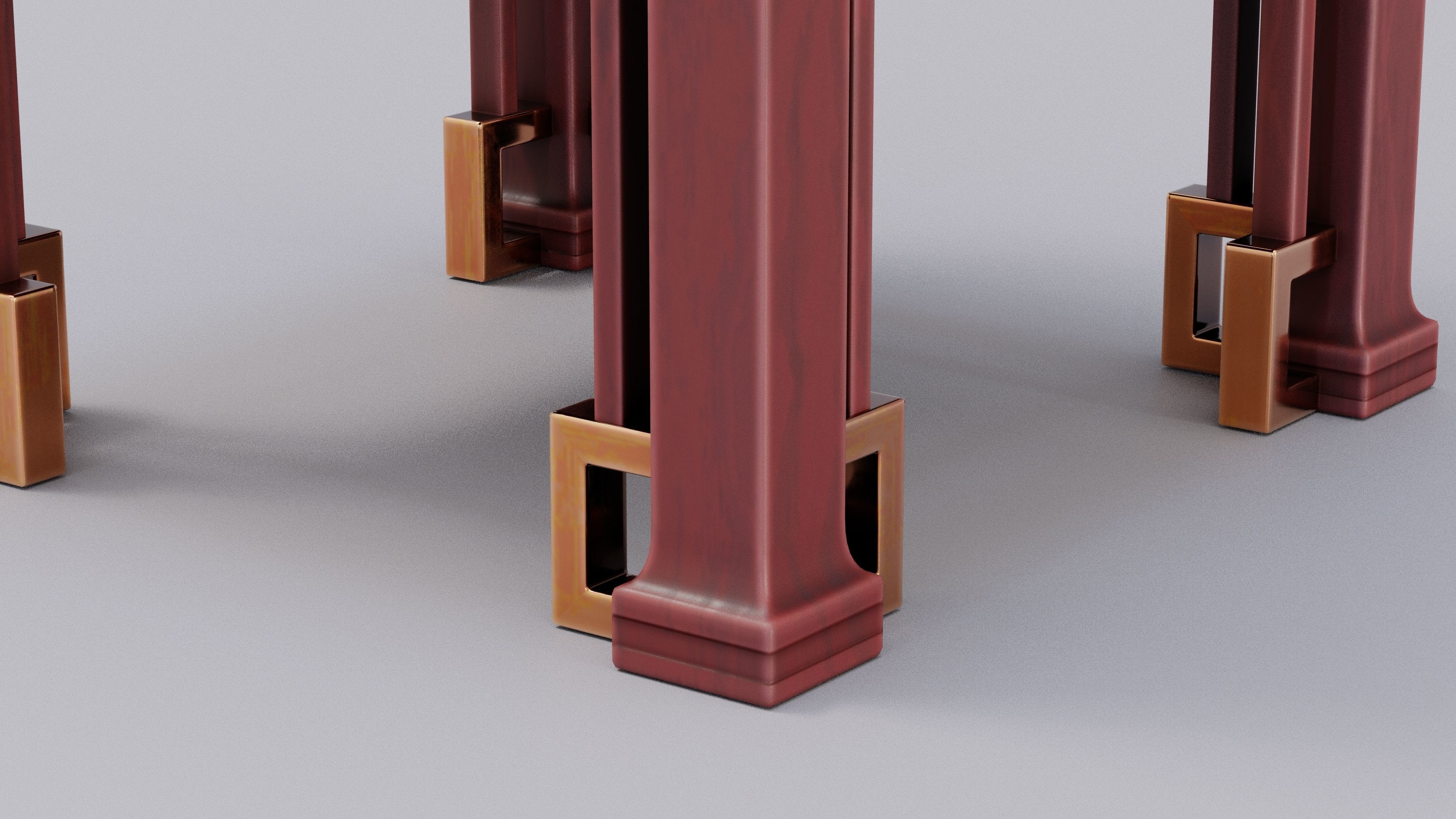 Chinese Trade Furniture Kit - 11 Dinner Chair Low-poly 3D model_6