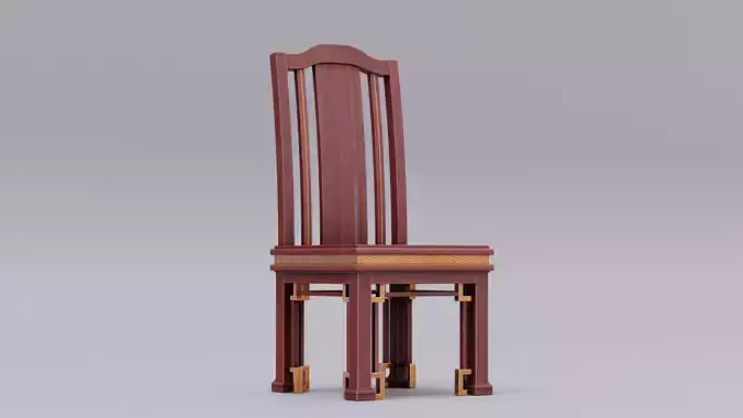 Chinese Trade Furniture Kit - 11 Dinner Chair Low-poly 3D model