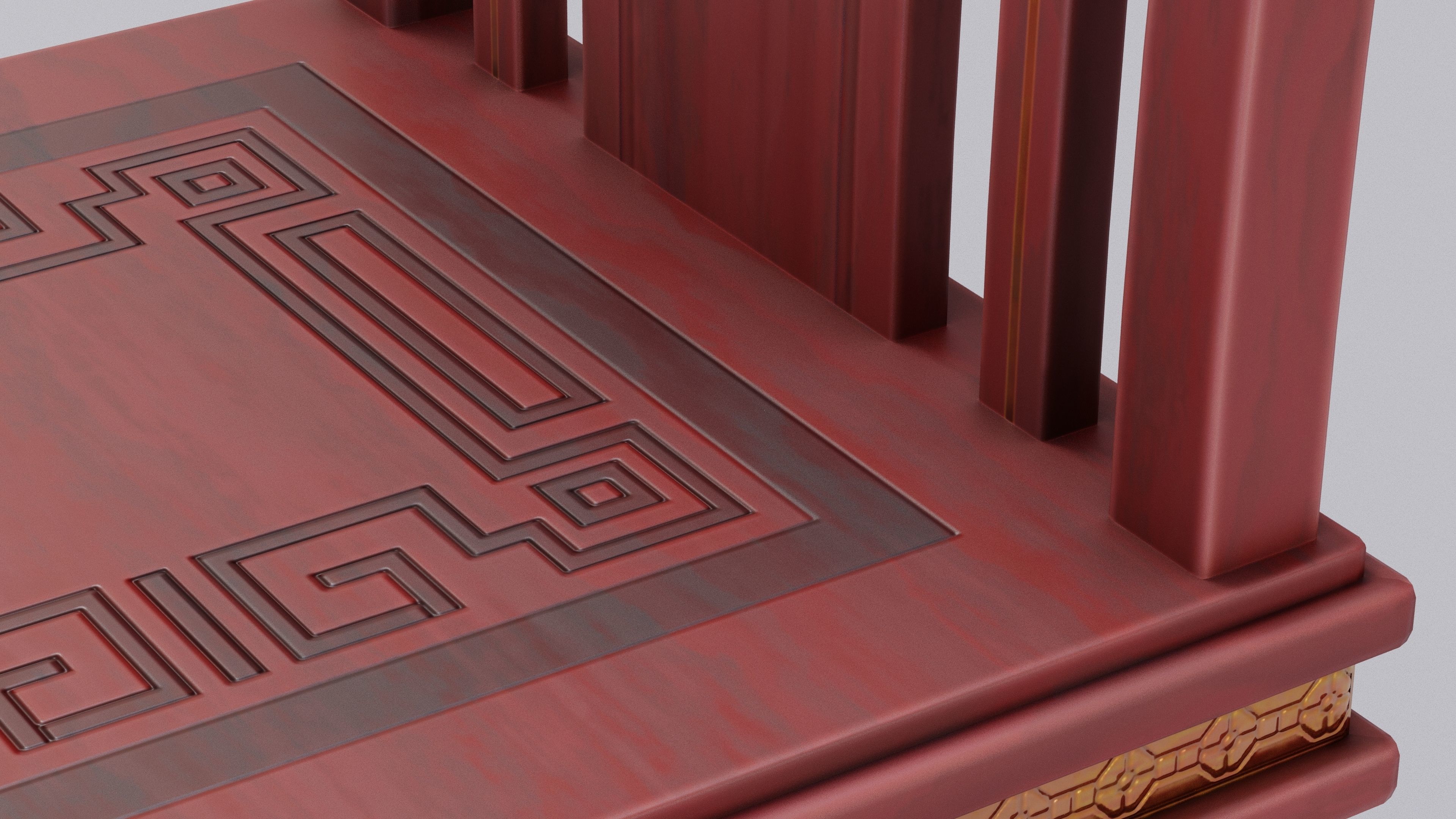 Chinese Trade Furniture Kit - 11 Dinner Chair Low-poly 3D model_5