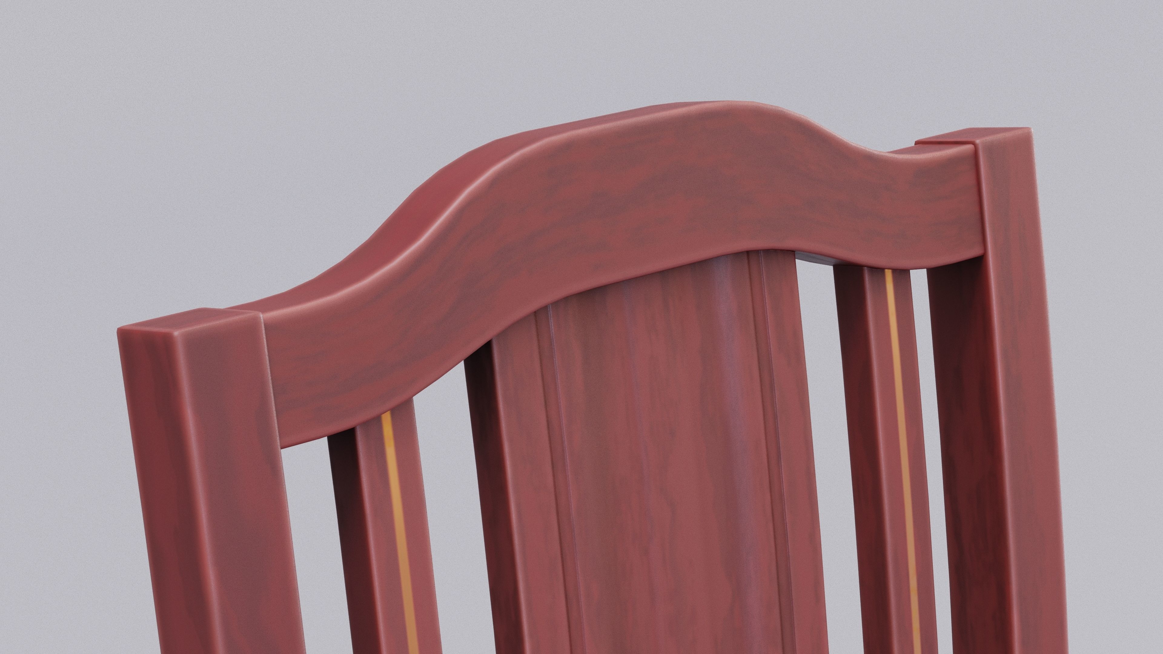 Chinese Trade Furniture Kit - 11 Dinner Chair Low-poly 3D model_7