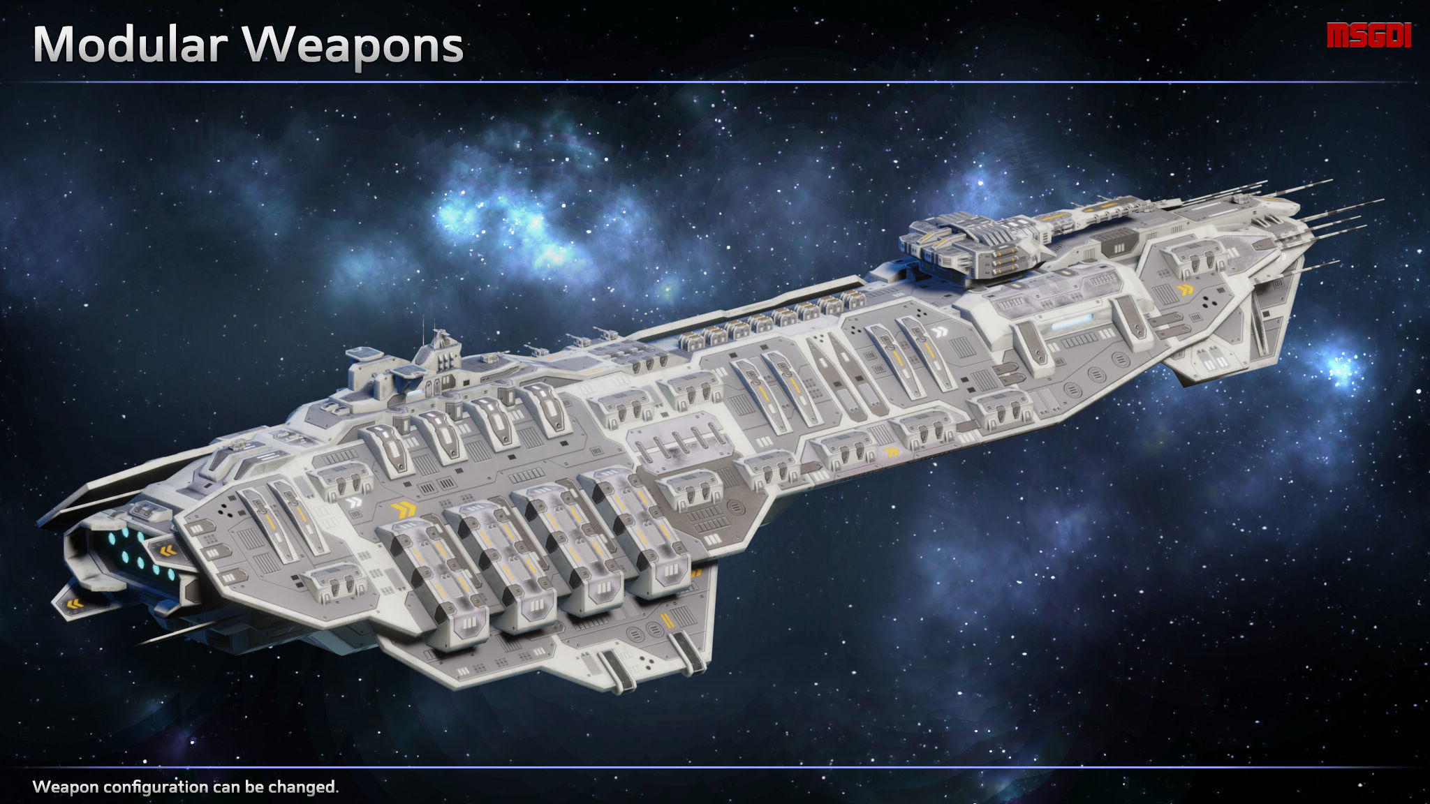 Spaceship Bismarck Super Dreadnought Low-poly 3D model_5