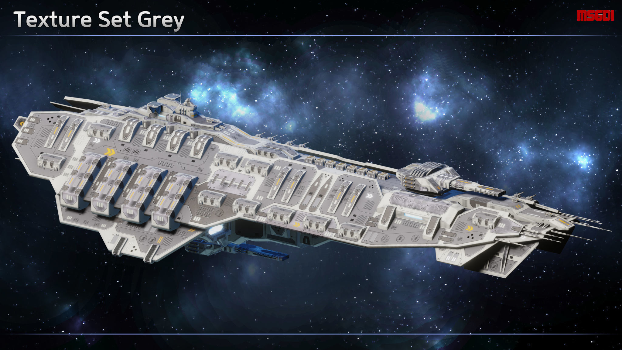 Spaceship Bismarck Super Dreadnought Low-poly 3D model_8