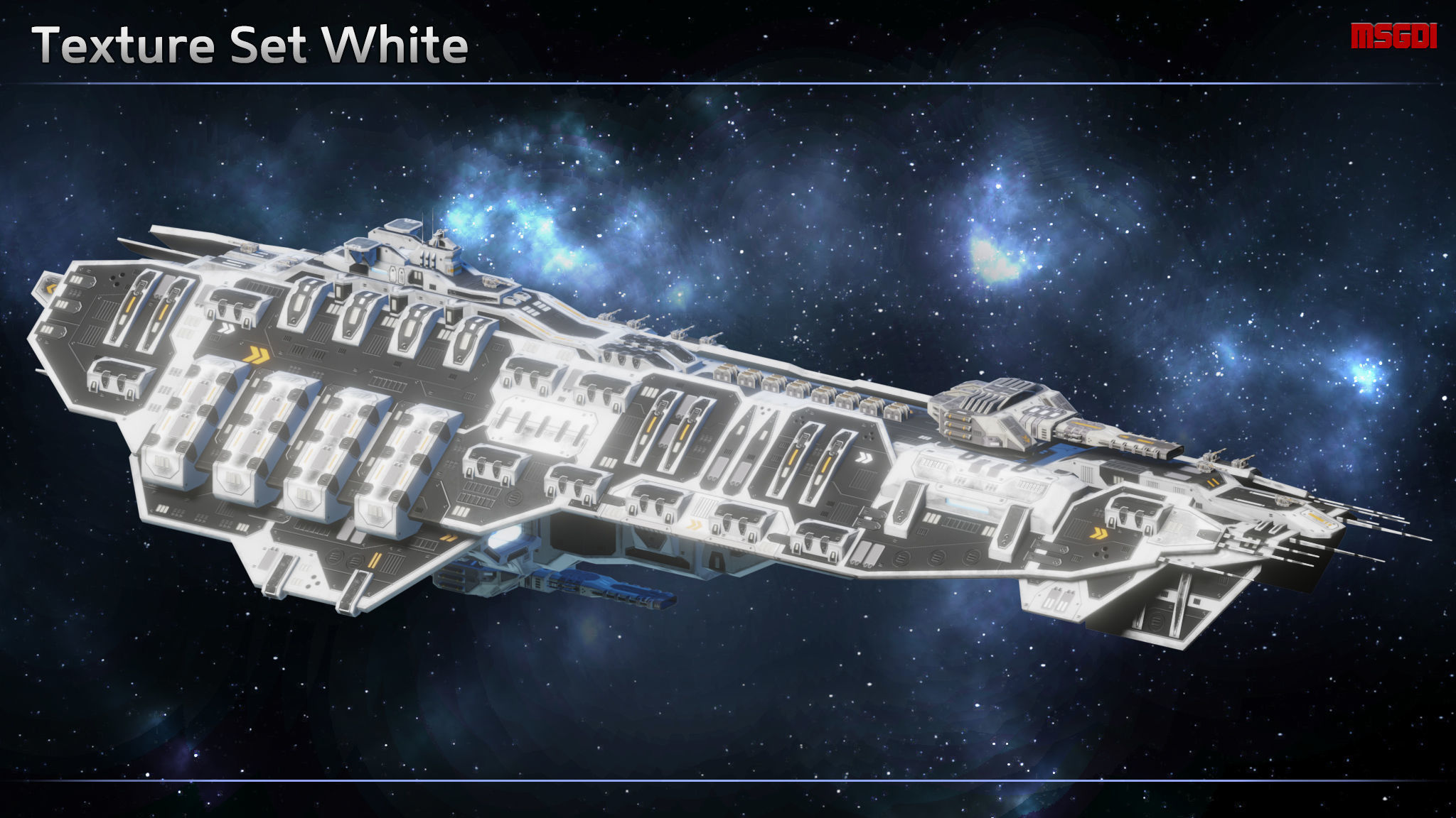 Spaceship Bismarck Super Dreadnought Low-poly 3D model_10
