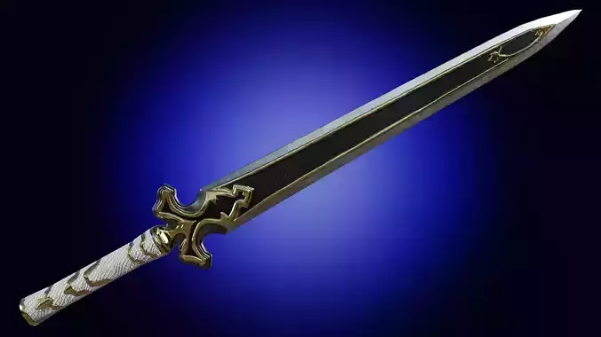 Weapon fantasy anime longsword sword  Low-poly 3D model