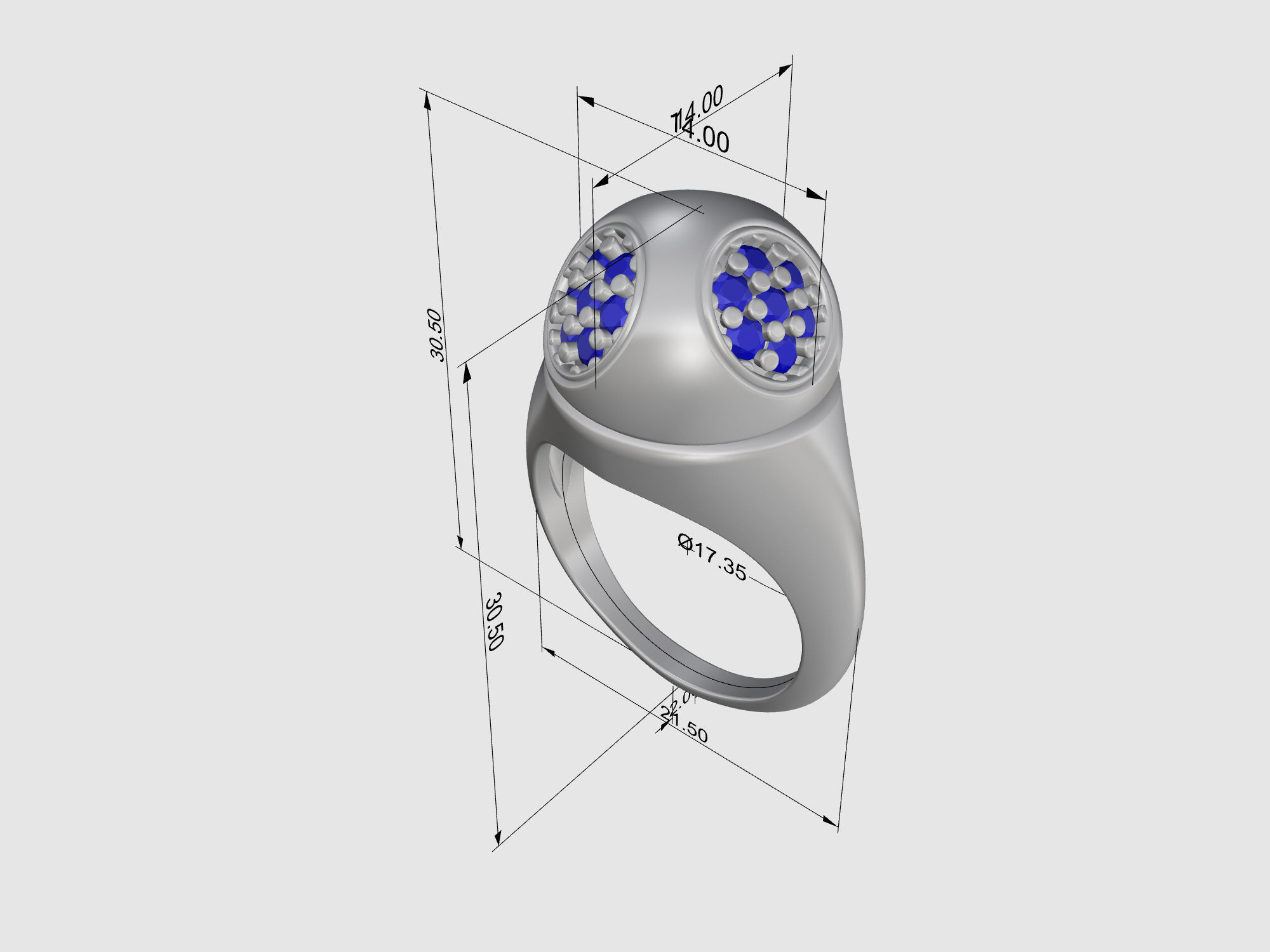 Half ball ring 3D print model_19