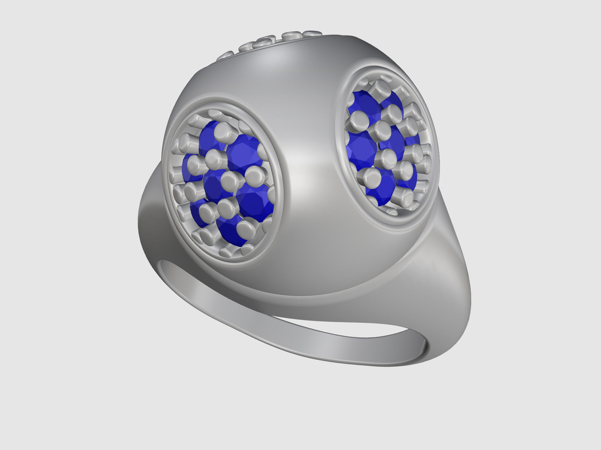 Half ball ring 3D print model_11