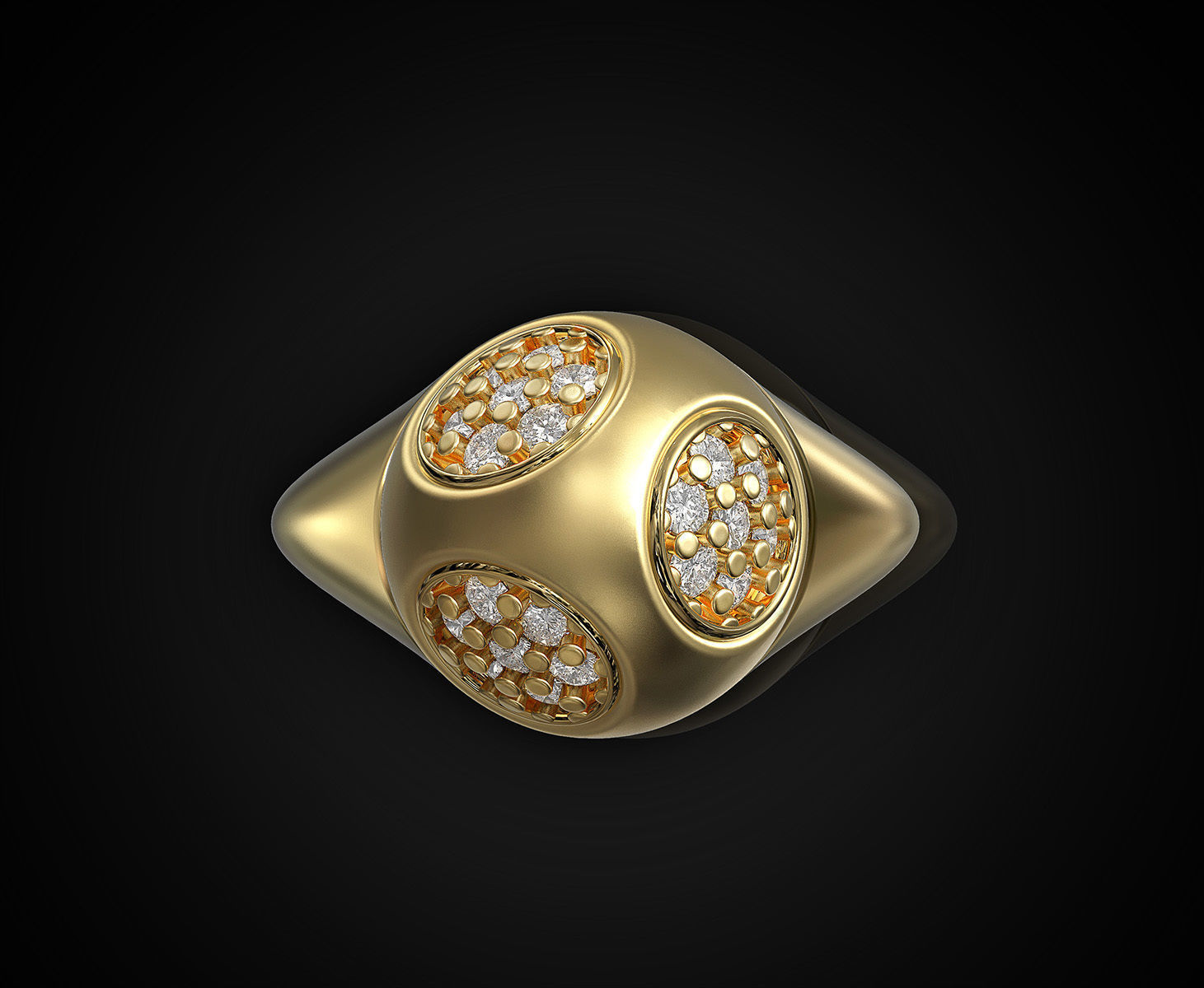 Half ball ring 3D print model_2