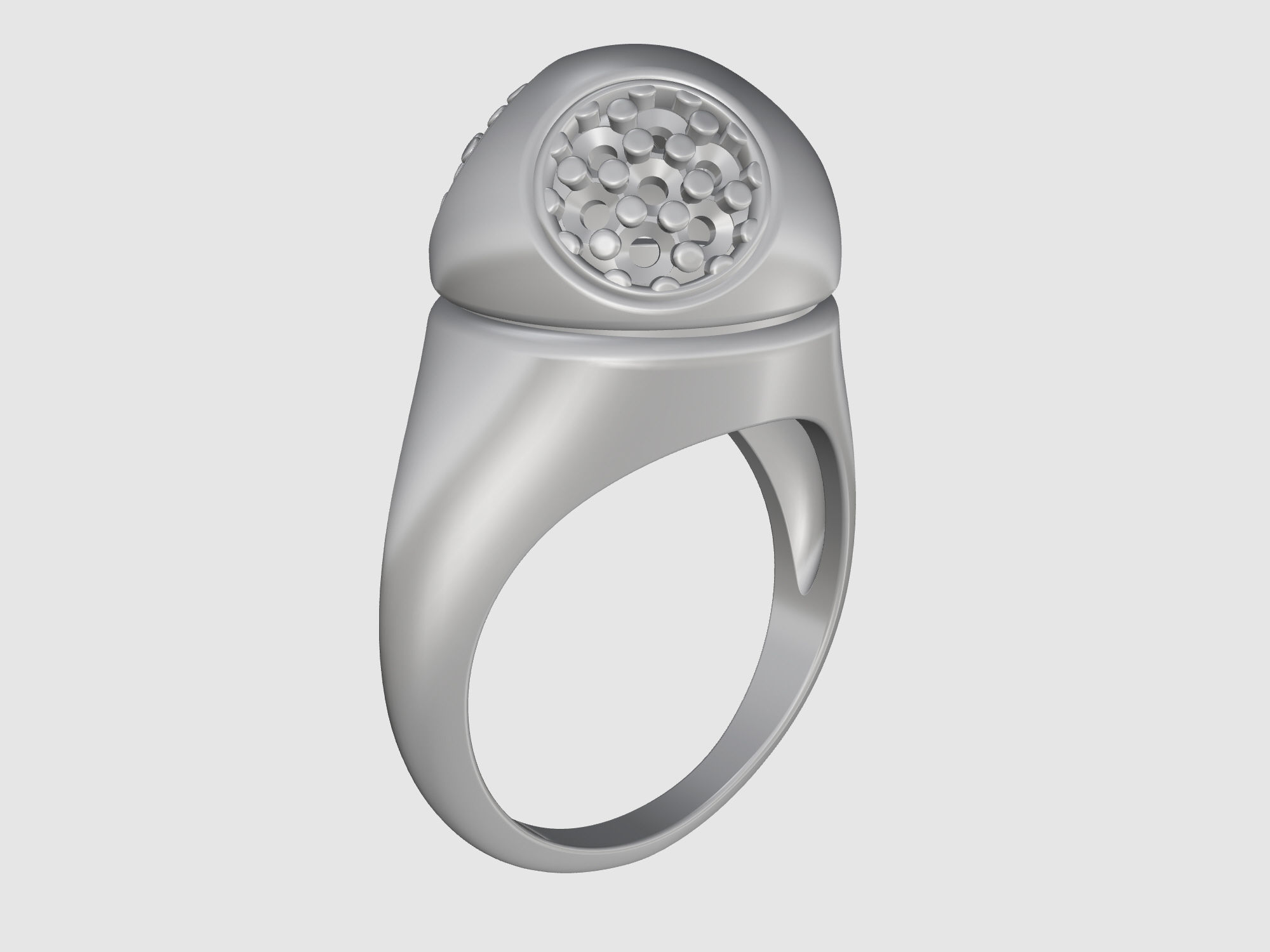 Half ball ring 3D print model_15