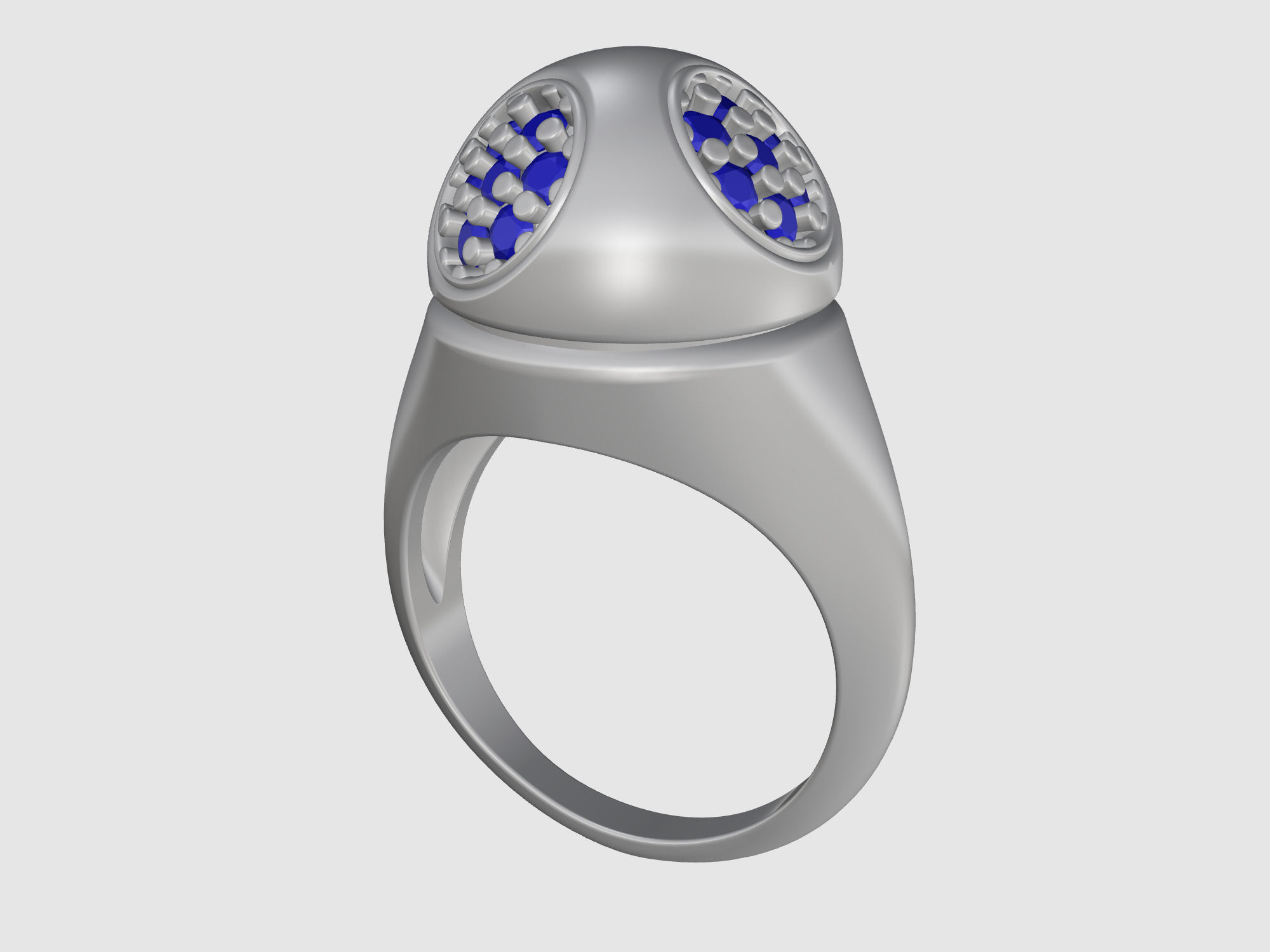 Half ball ring 3D print model_13