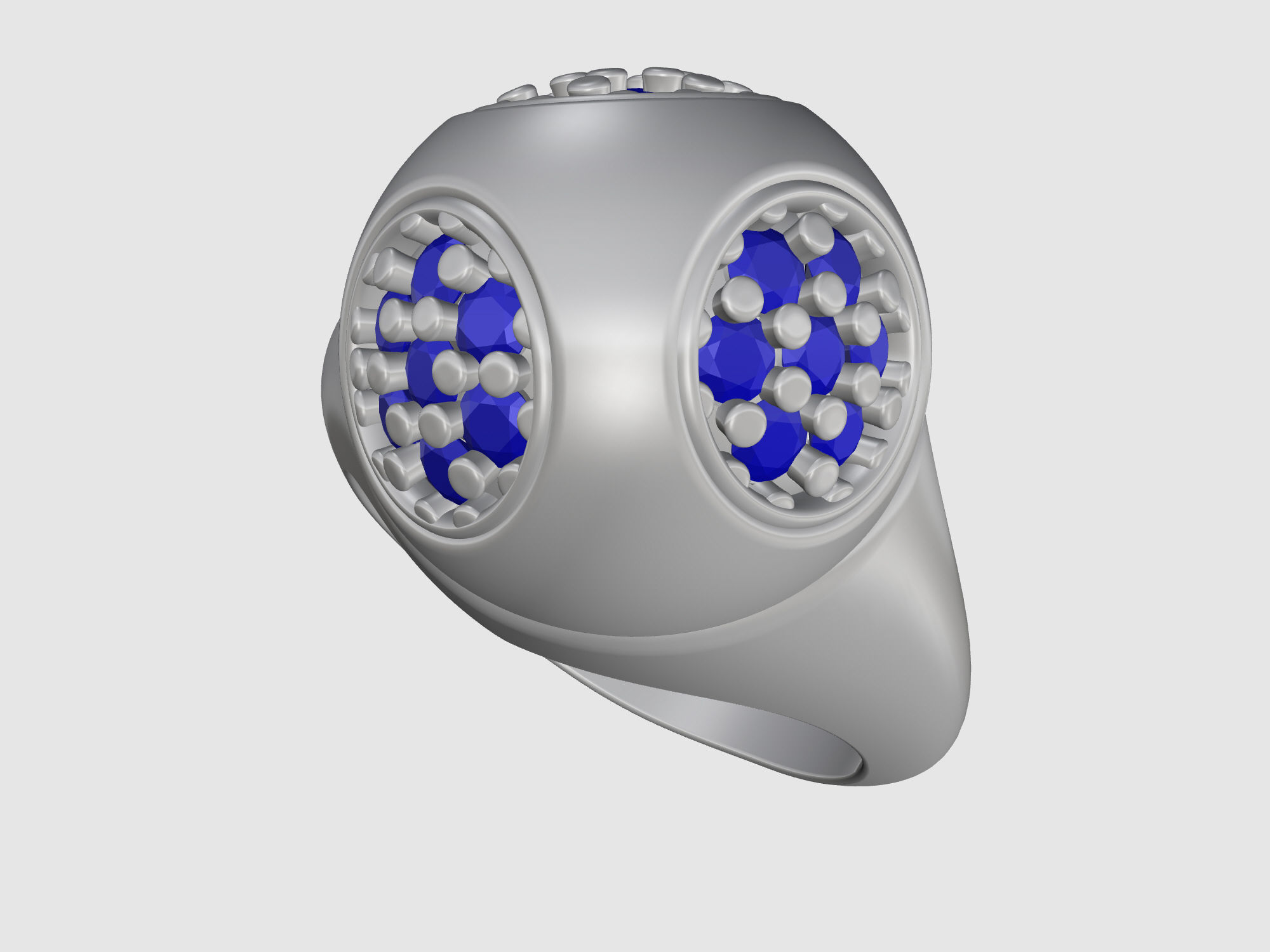 Half ball ring 3D print model_10
