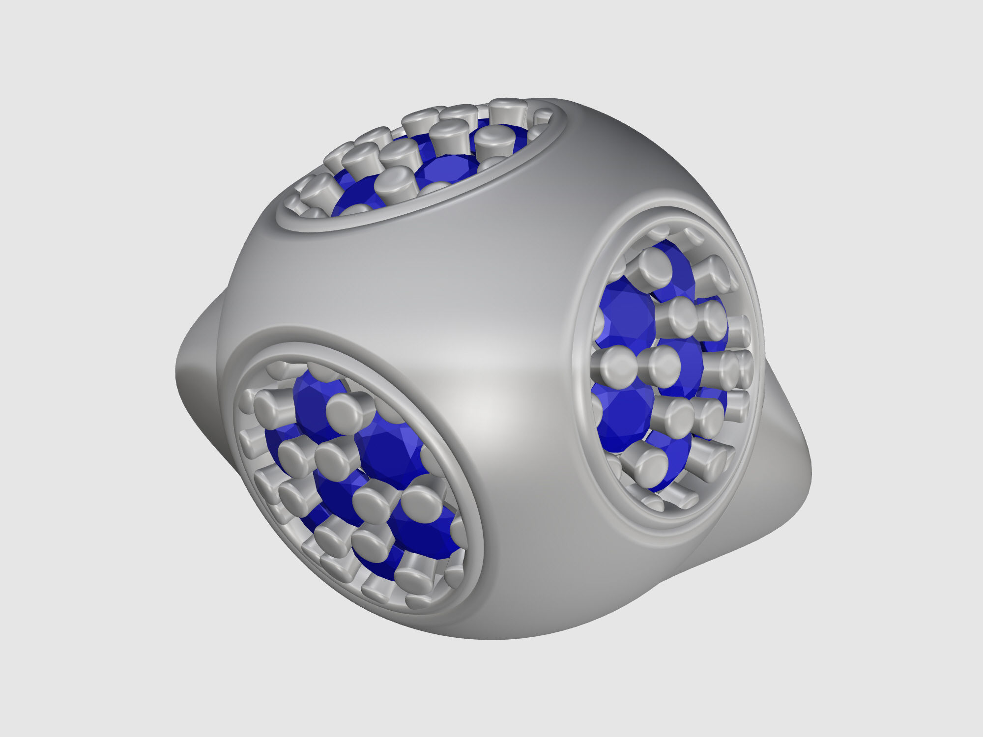 Half ball ring 3D print model_9