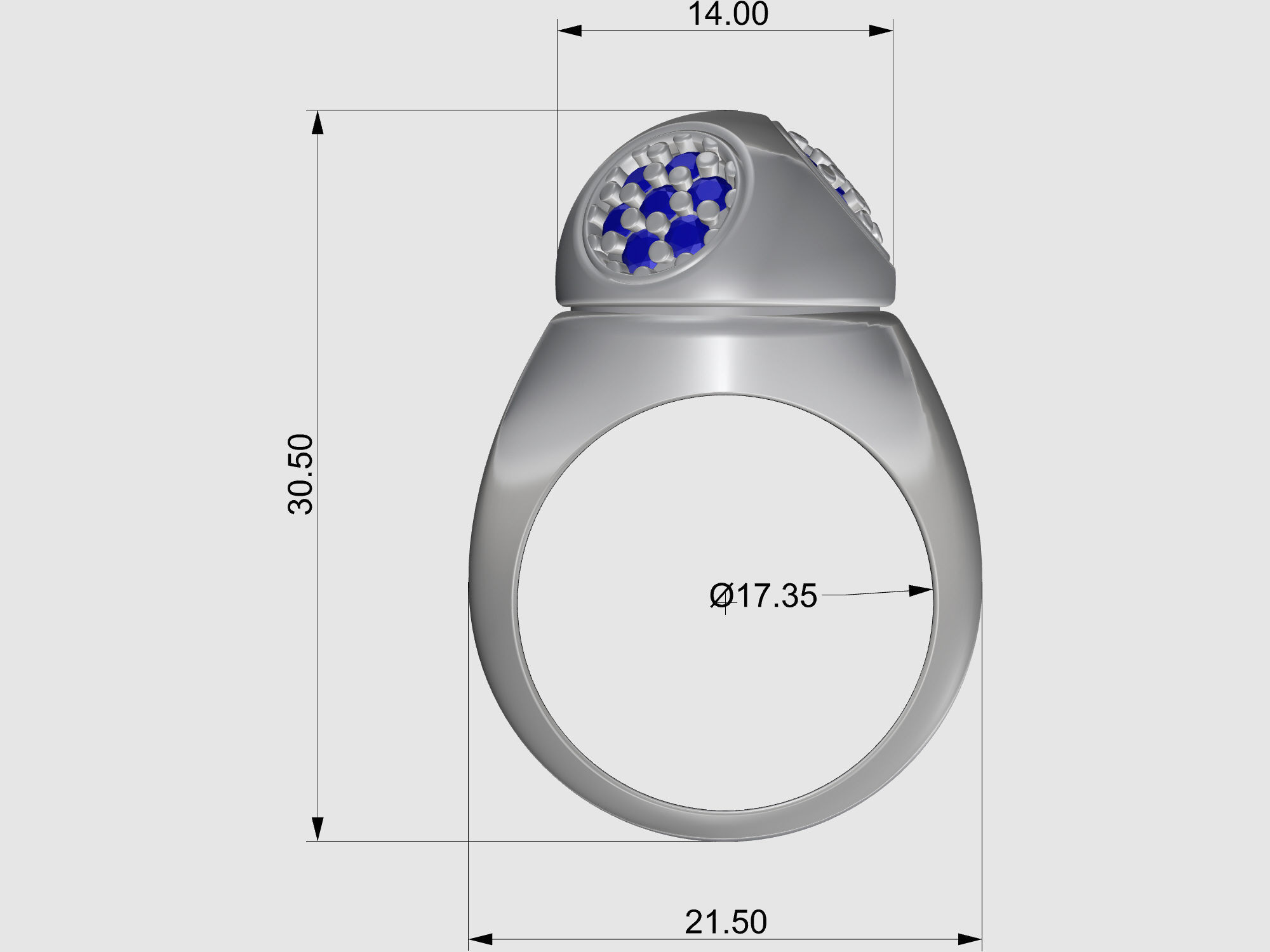 Half ball ring 3D print model_17