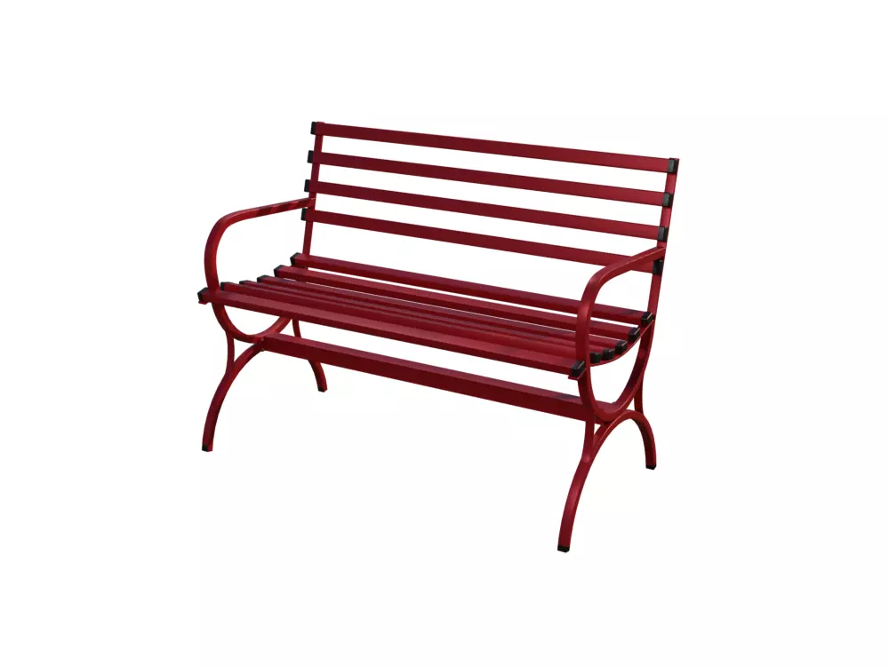 GENERIC BENCH LANCAS RED Free low-poly 3D model
