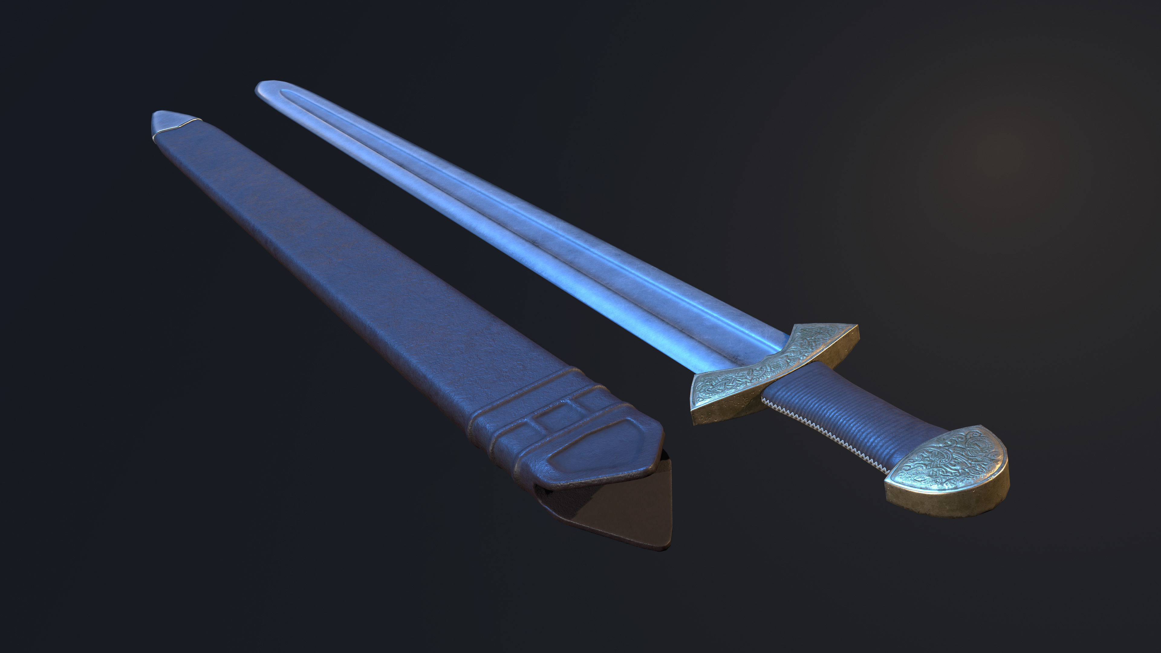 Darksword 11th Century Viking Sword Low-poly 3D model_12