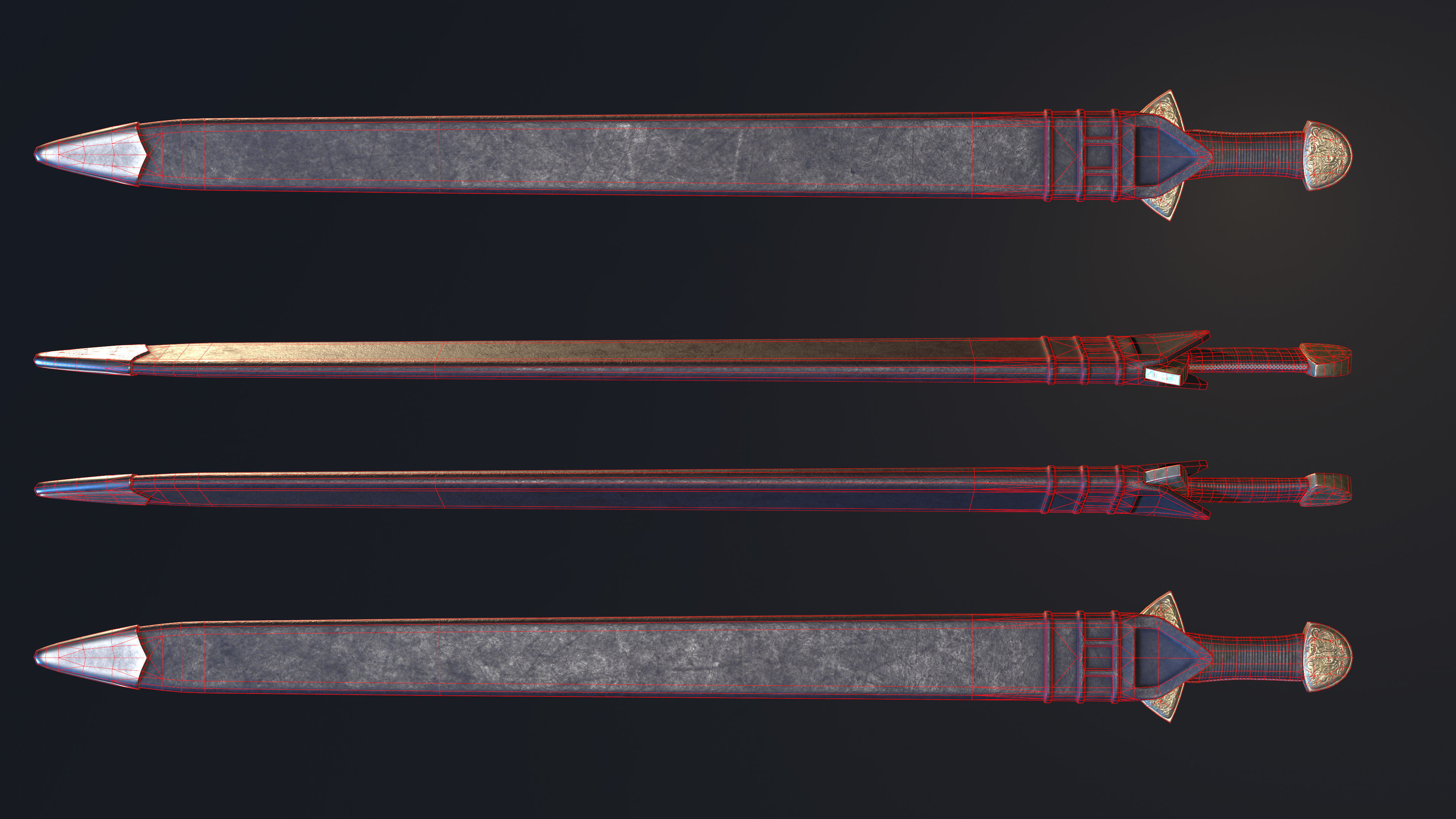 Darksword 11th Century Viking Sword Low-poly 3D model_8