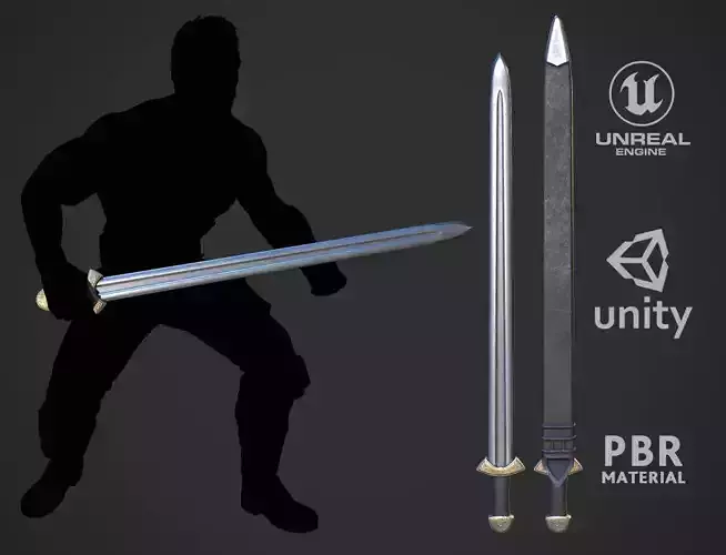 Darksword 11th Century Viking Sword Low-poly 3D model