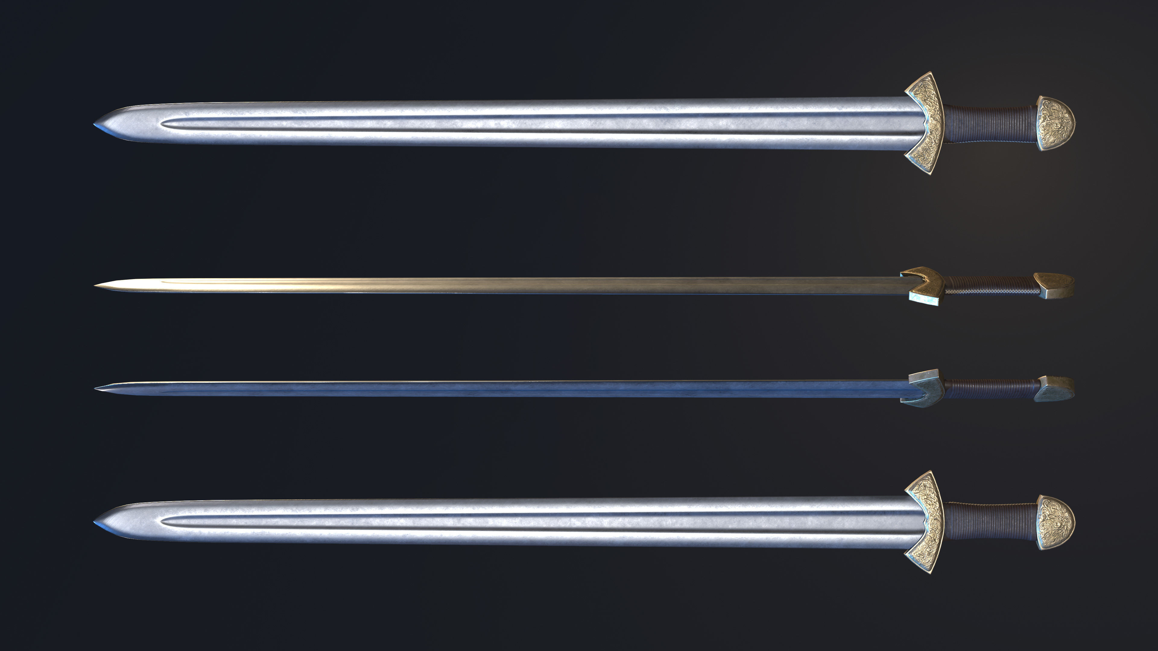 Darksword 11th Century Viking Sword Low-poly 3D model_9