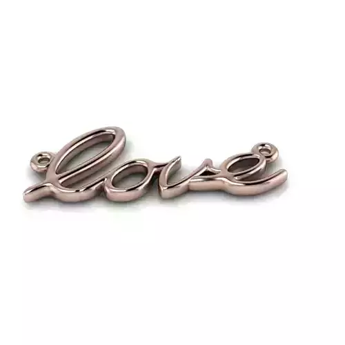 LOVE SCRIPT NECKLACE CHARM PENDANT 3D MODEL