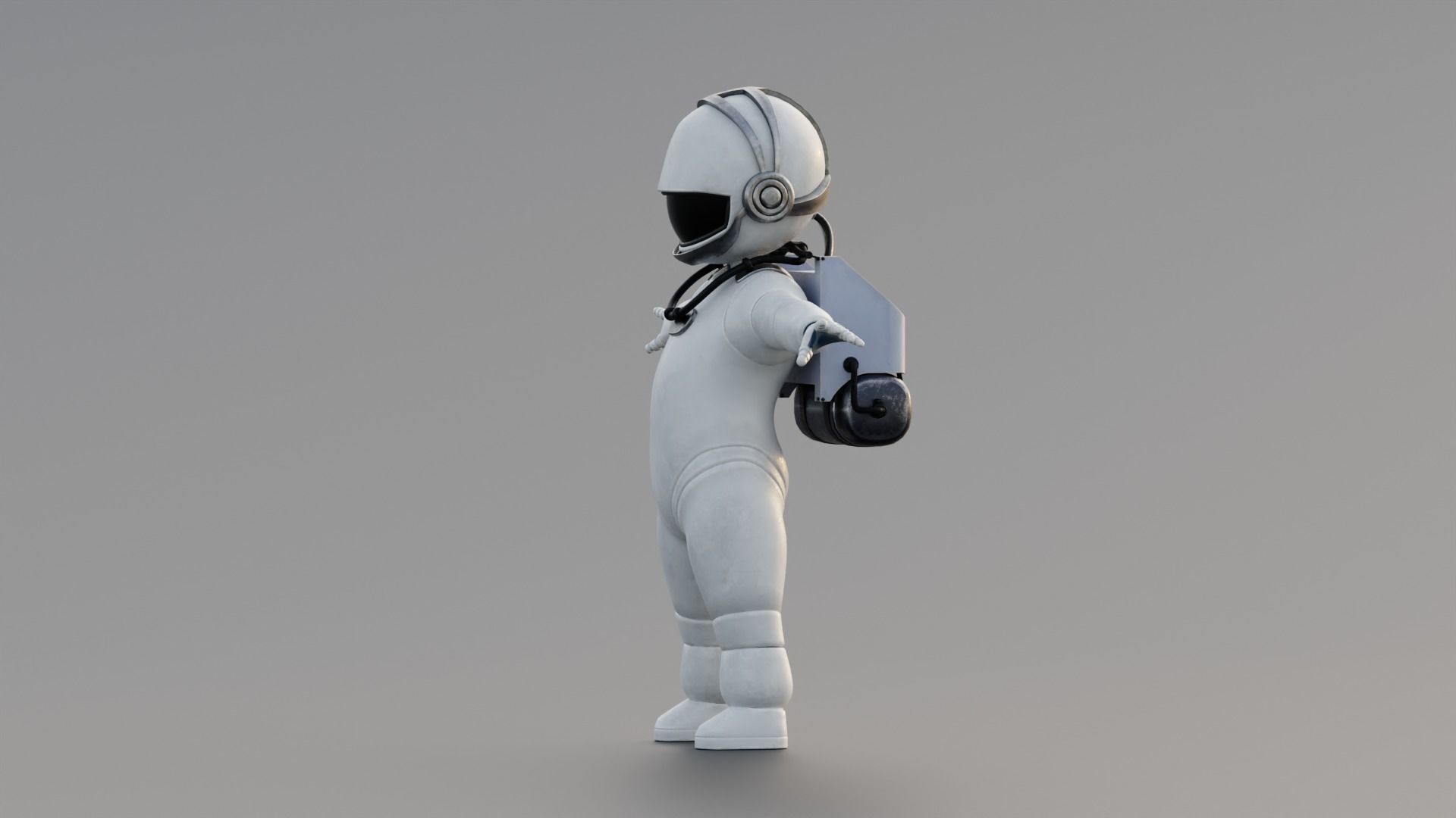Astronaut Small Rigged Low-poly 3D model_14
