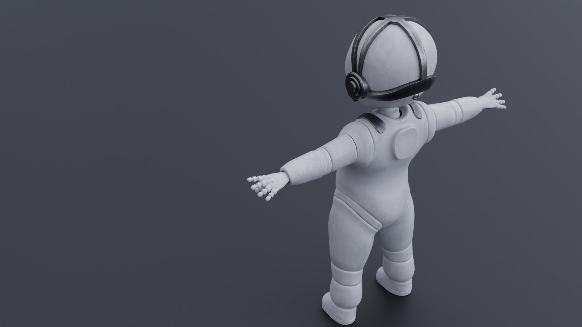 Astronaut Small Rigged Low-poly 3D model_7