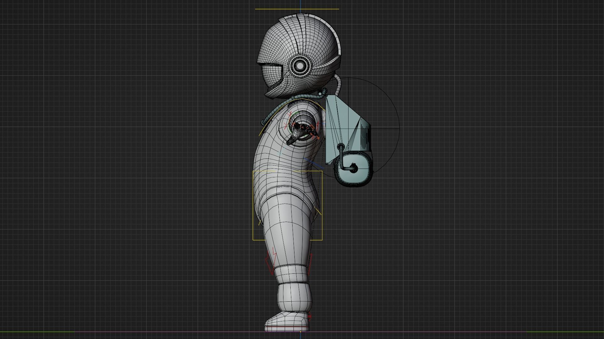 Astronaut Small Rigged Low-poly 3D model_22