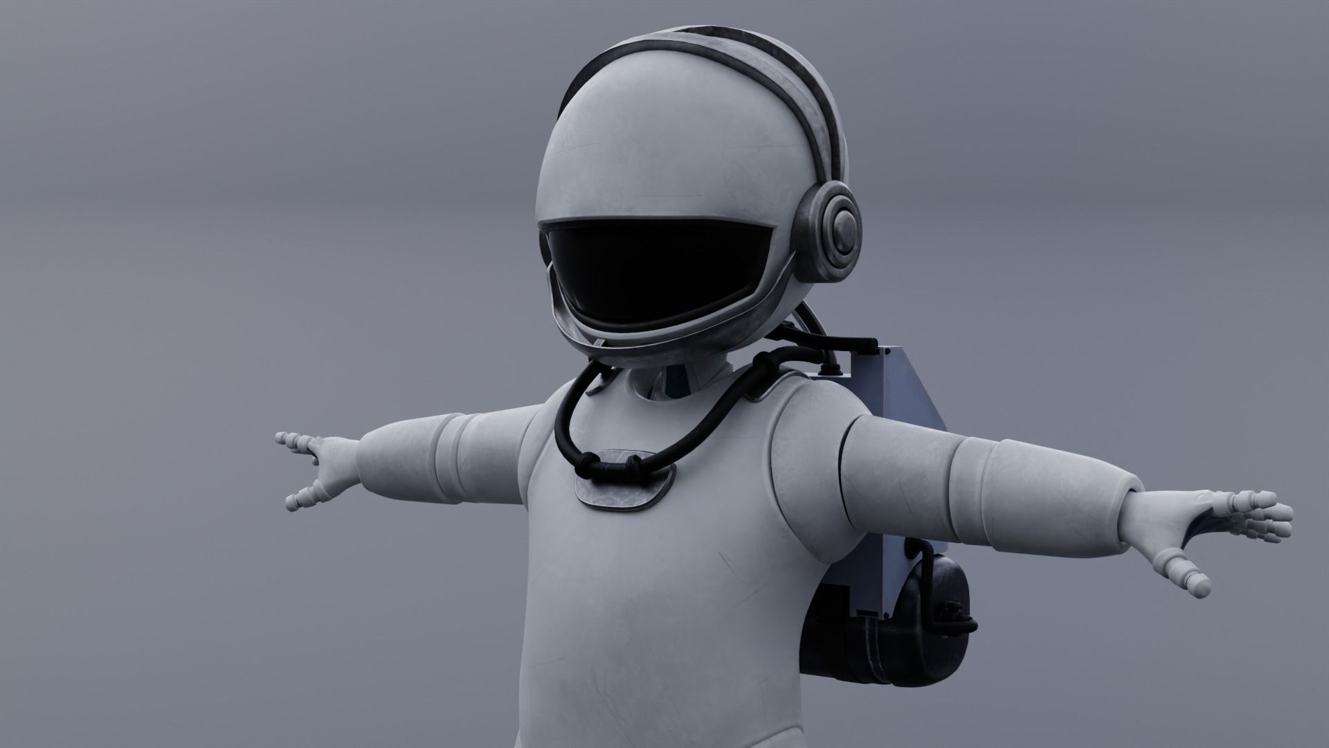 Astronaut Small Rigged Low-poly 3D model_5
