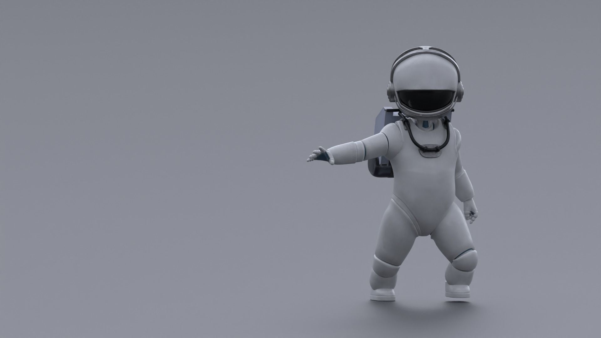 Astronaut Small Rigged Low-poly 3D model_9