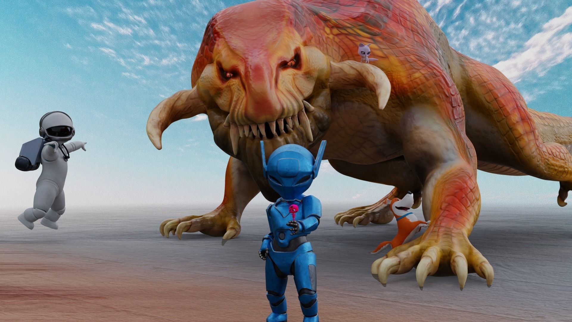 Astronaut Small Rigged Low-poly 3D model_18