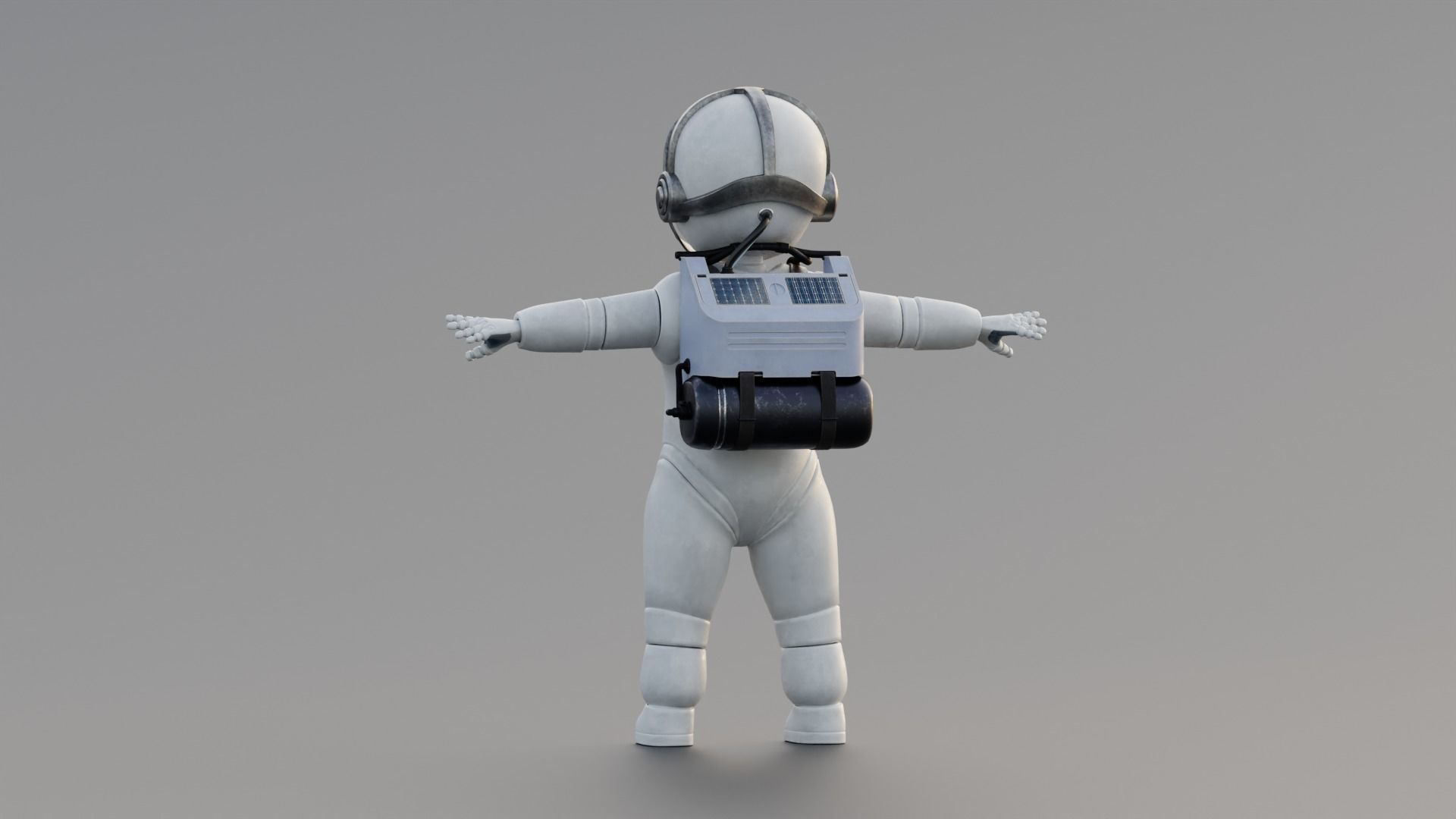 Astronaut Small Rigged Low-poly 3D model_13