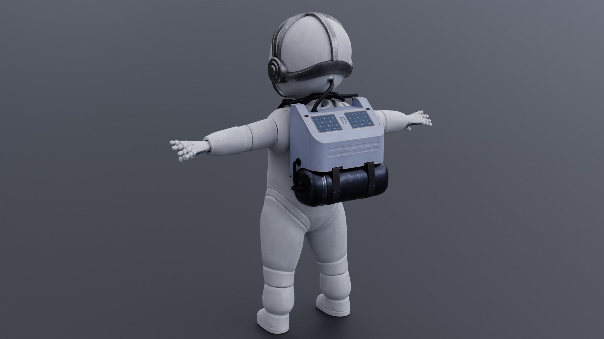 Astronaut Small Rigged Low-poly 3D model_6