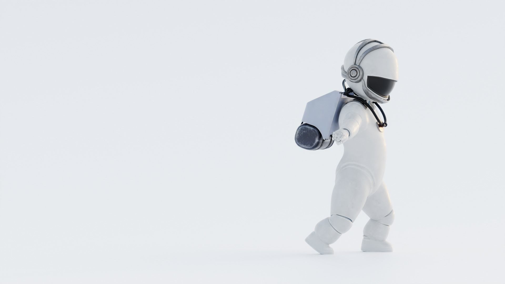 Astronaut Small Rigged Low-poly 3D model_10